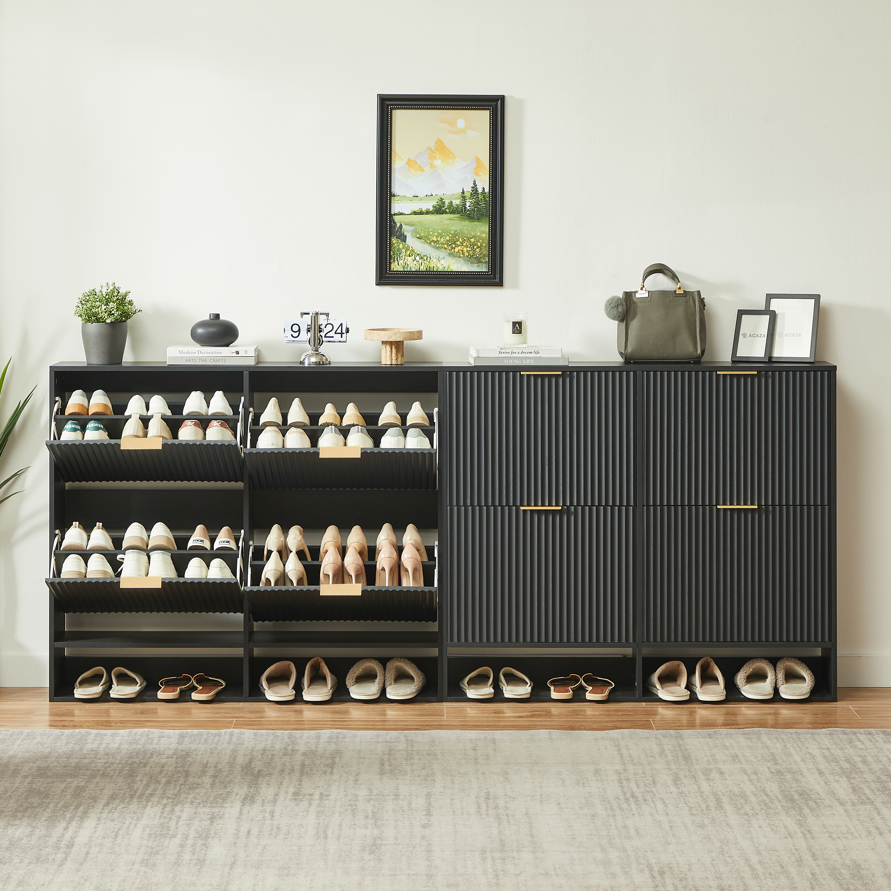 Détail du meuble à chaussures