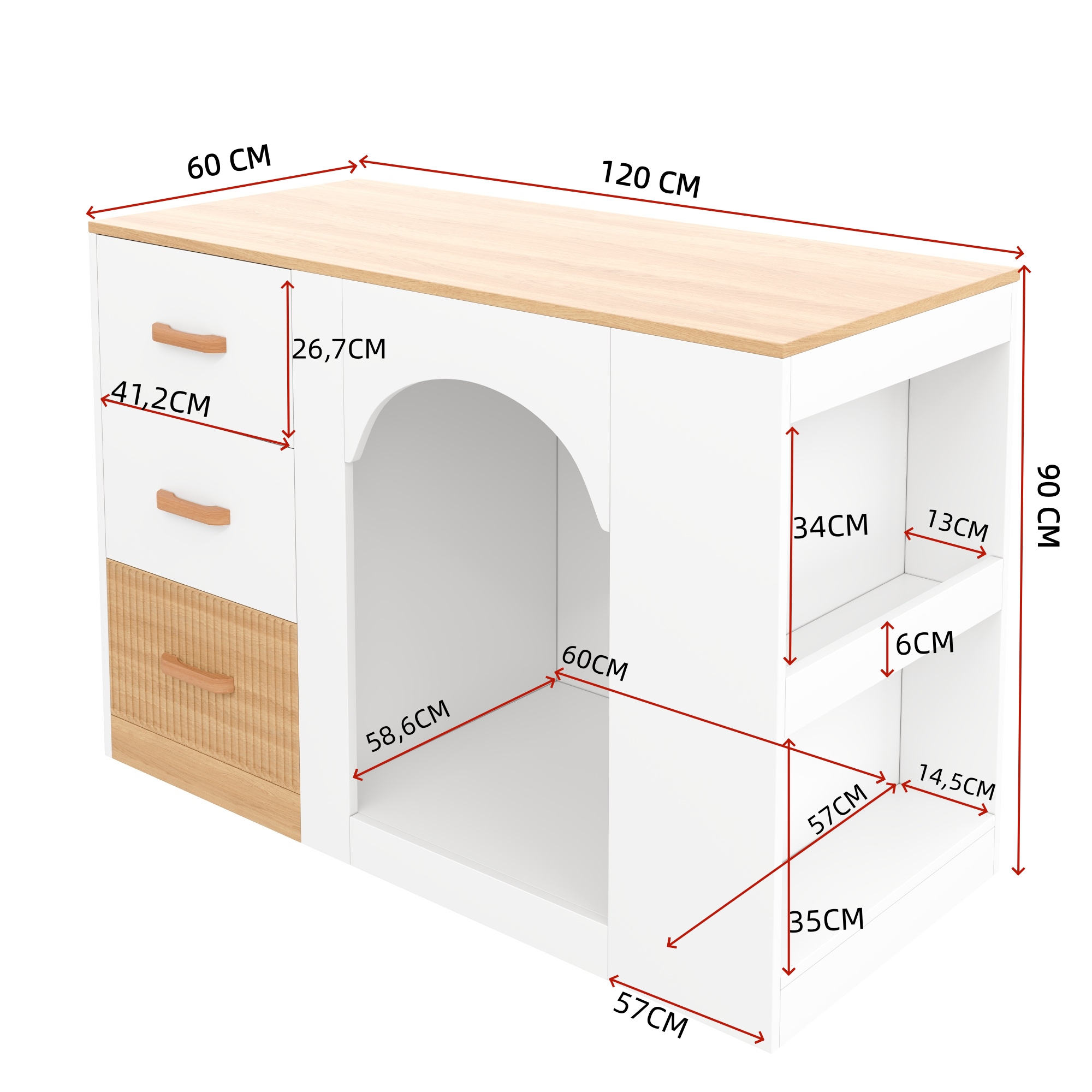 Dimensions du îlot de cuisine