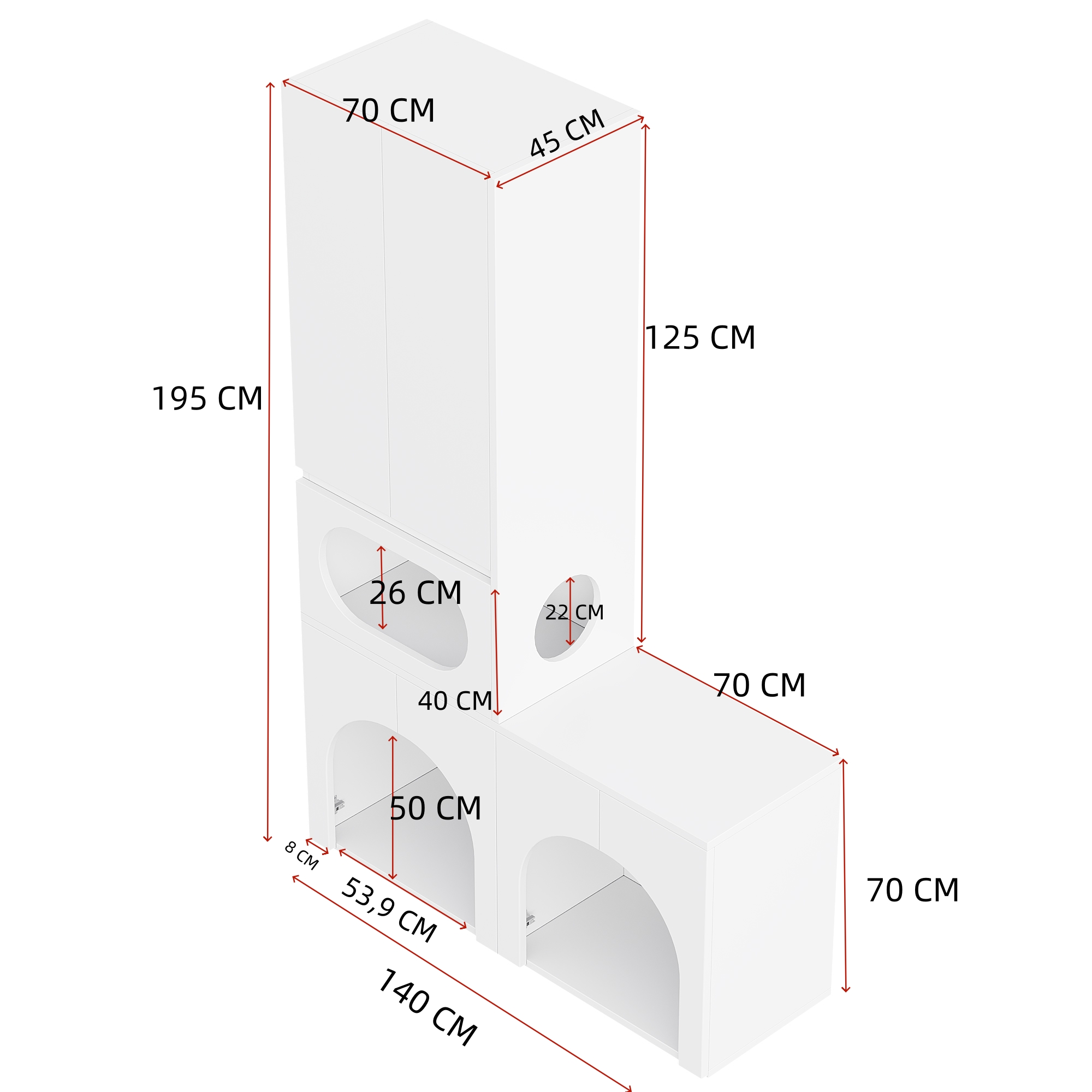 Dimensions du couchage rembourré