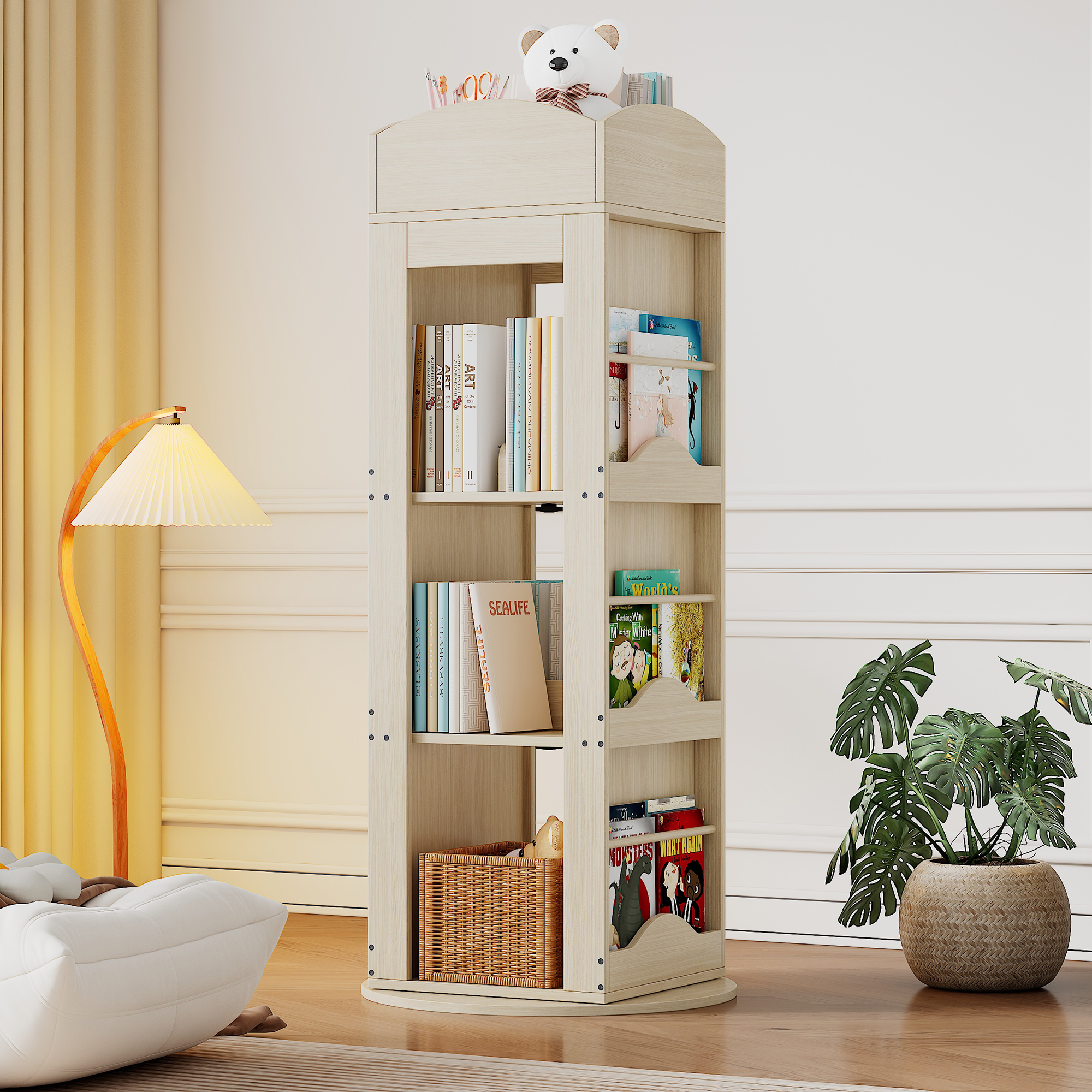 Drehbares Bücherregal, Standregal, Bilderbuchregal