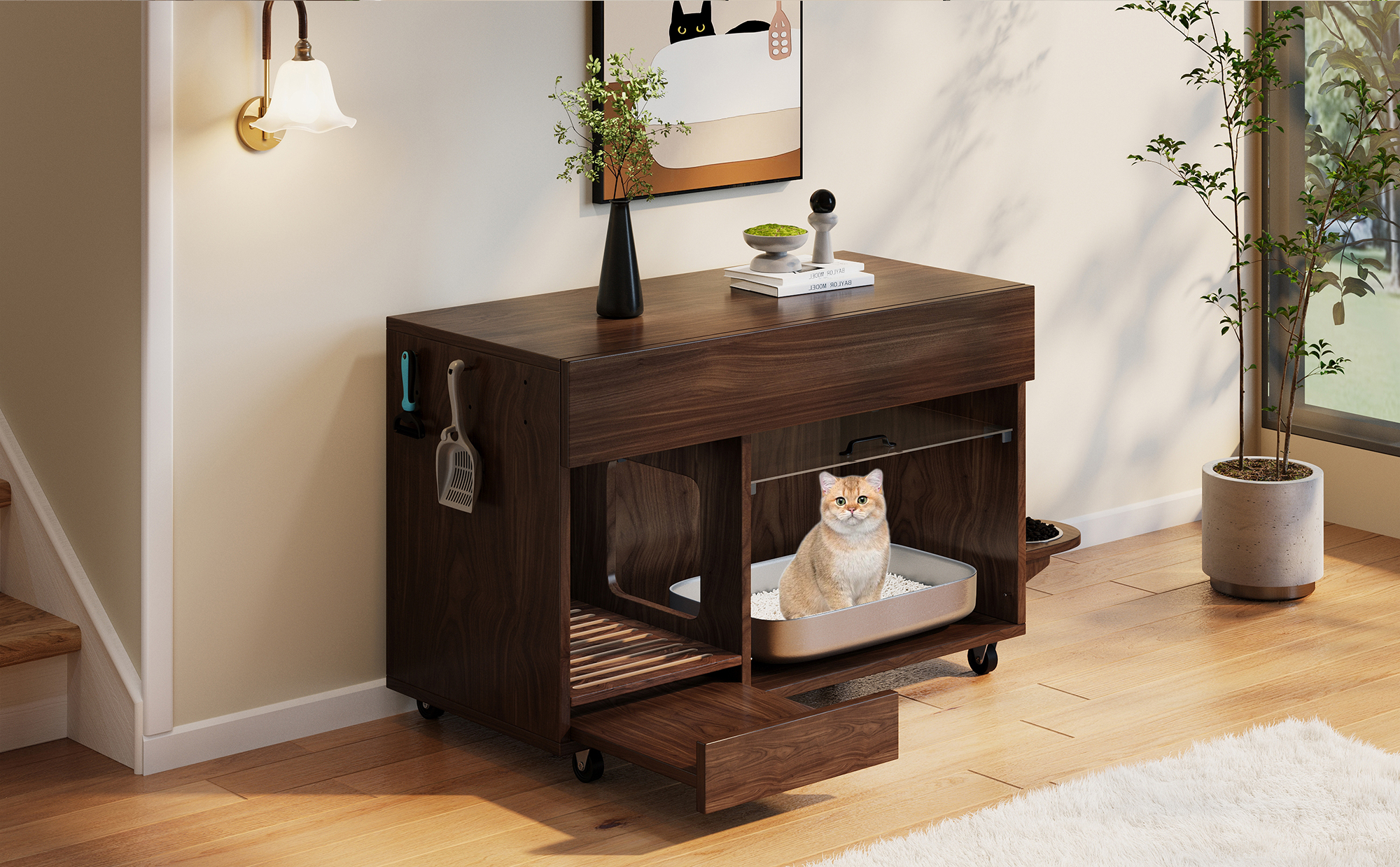 Chat reposant dans la niche
