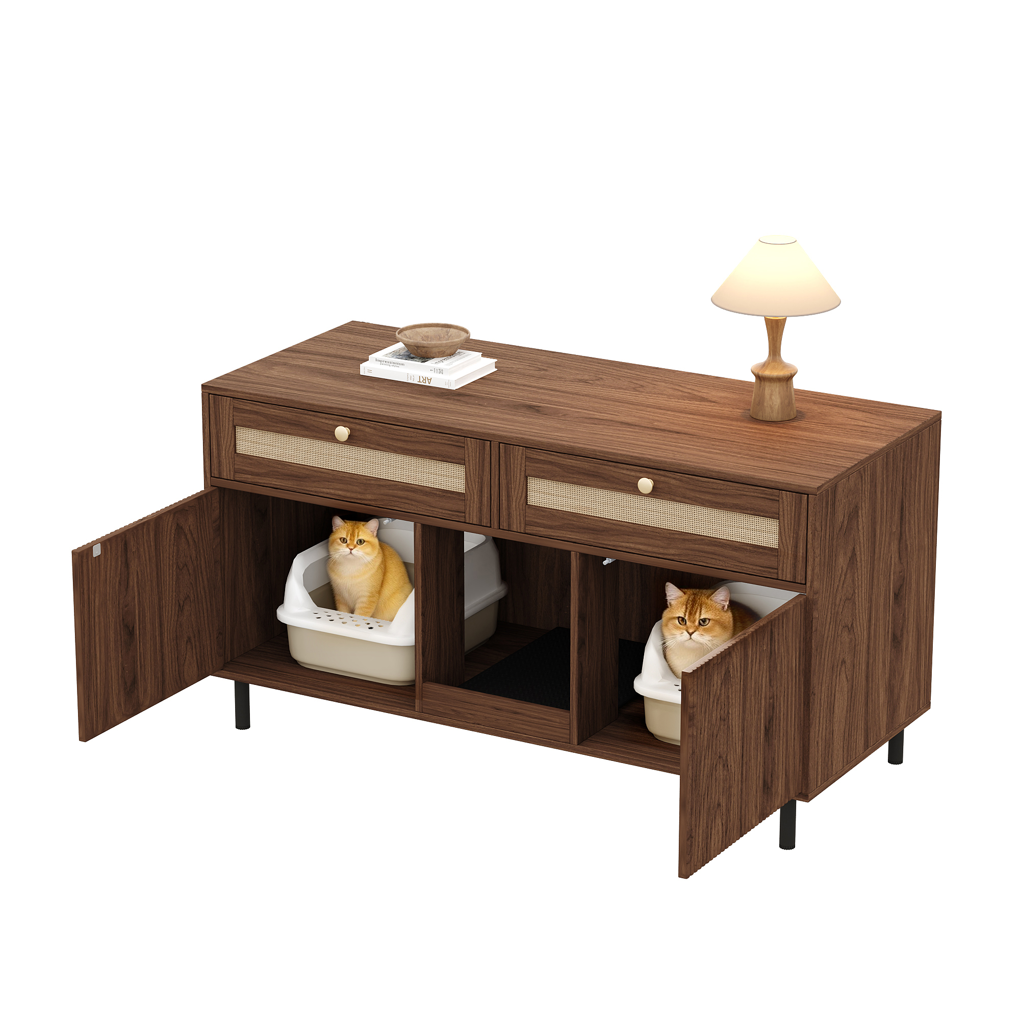 Plateau supérieur décoré livres et déco