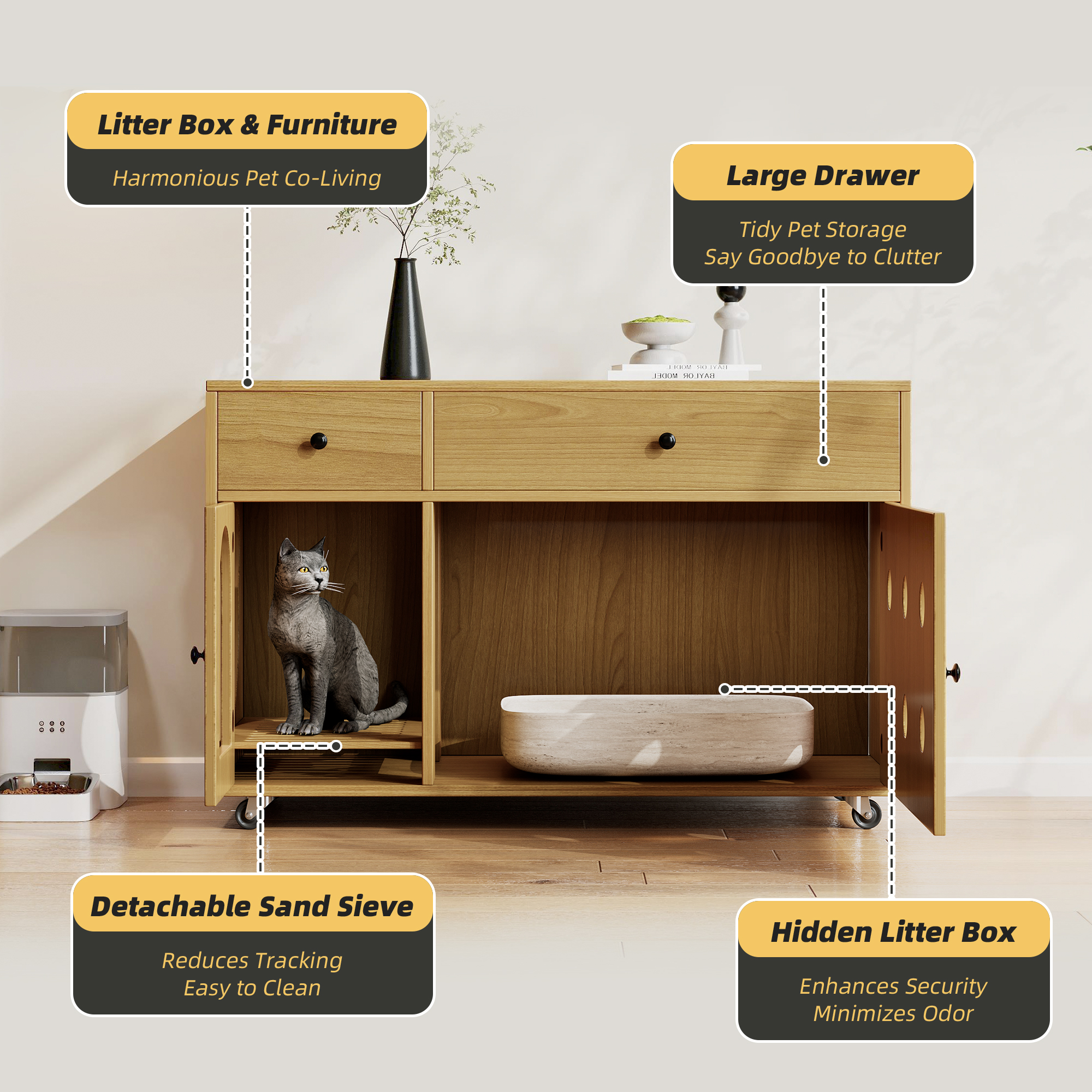 Vue trois-quarts dans salon clair