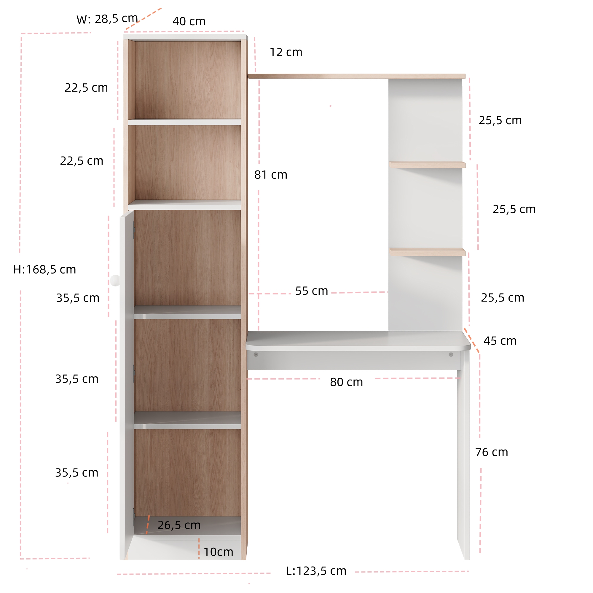 Dimensions du bureau