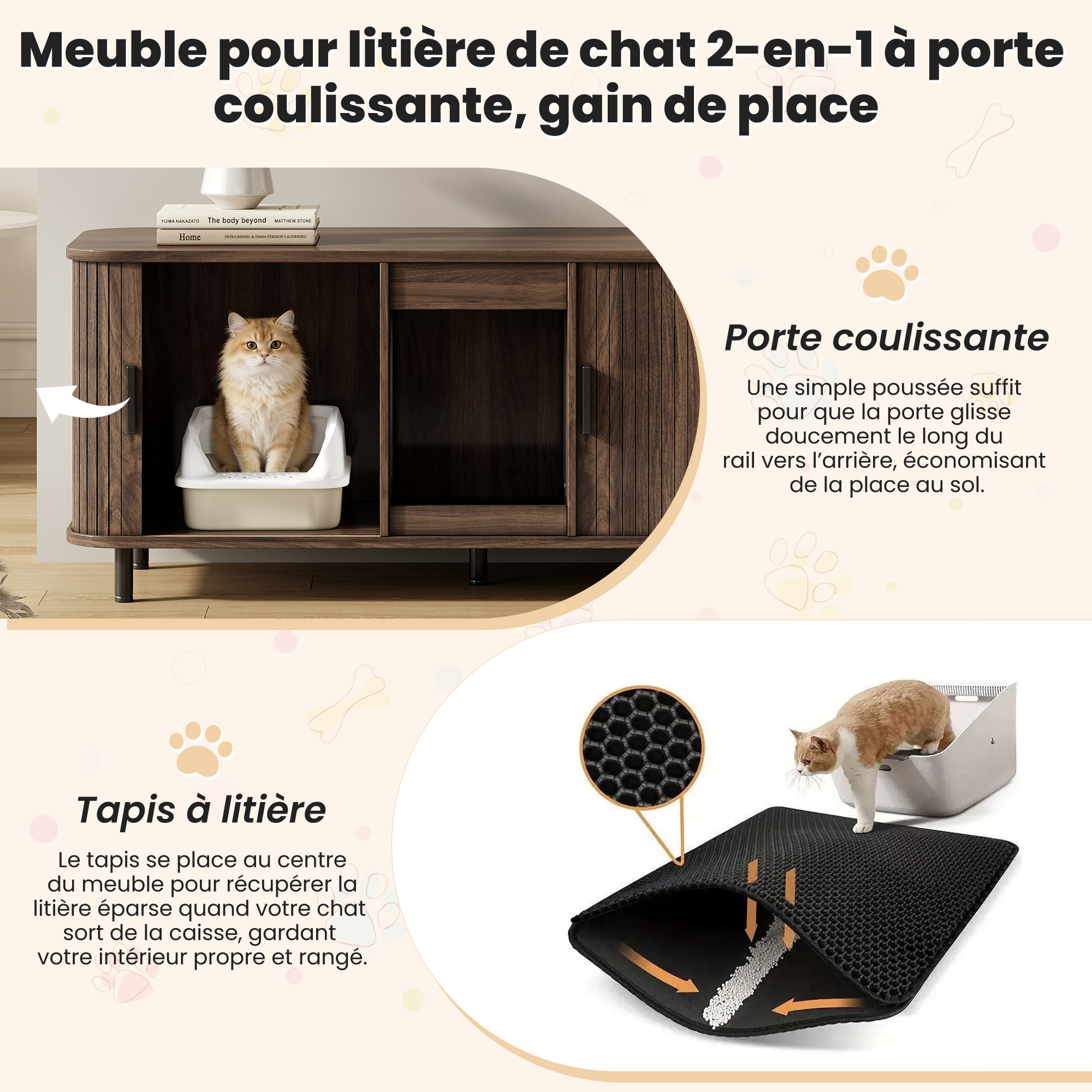 Intérieur des deux niches sans bac