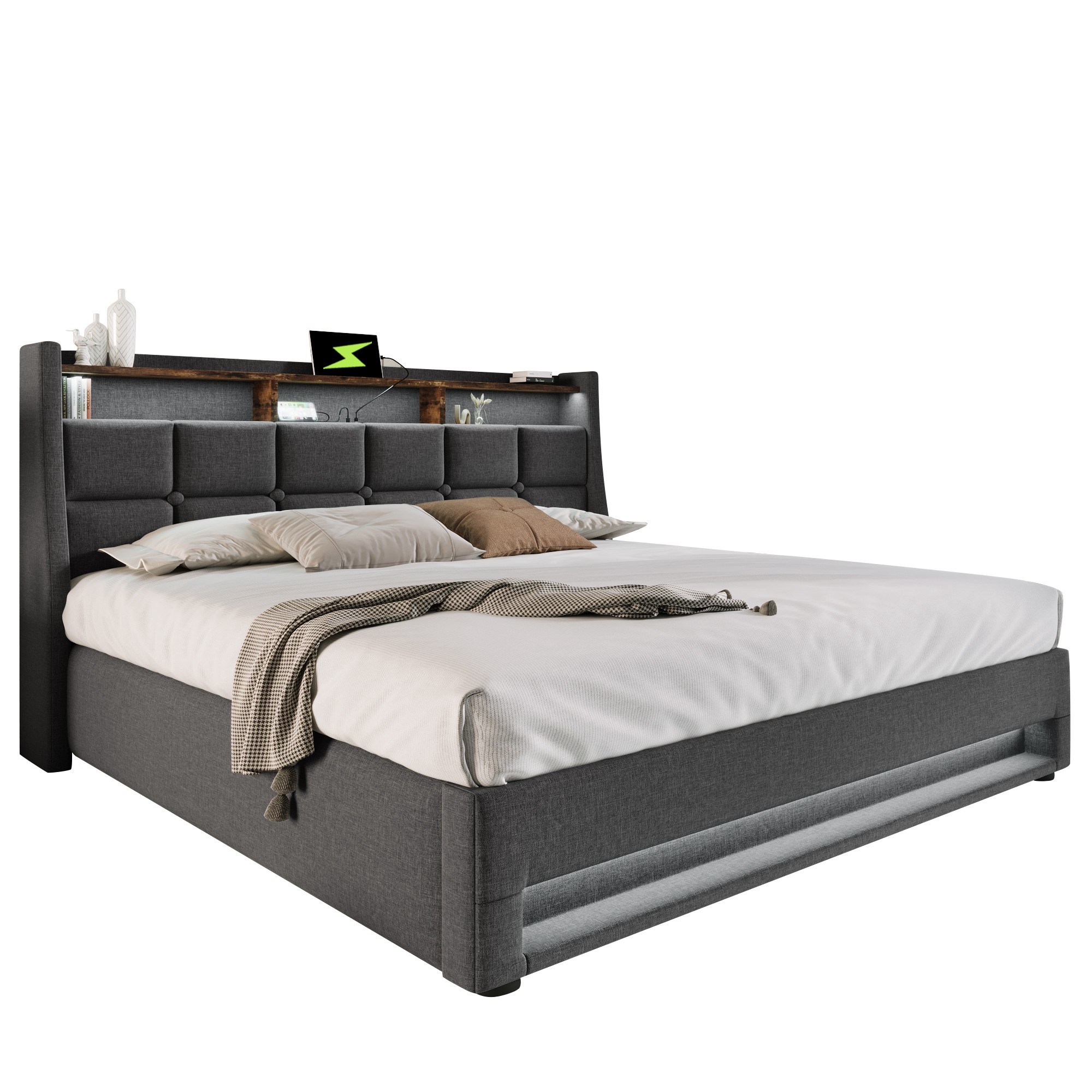produit fini lit complet style vintage‑moderne