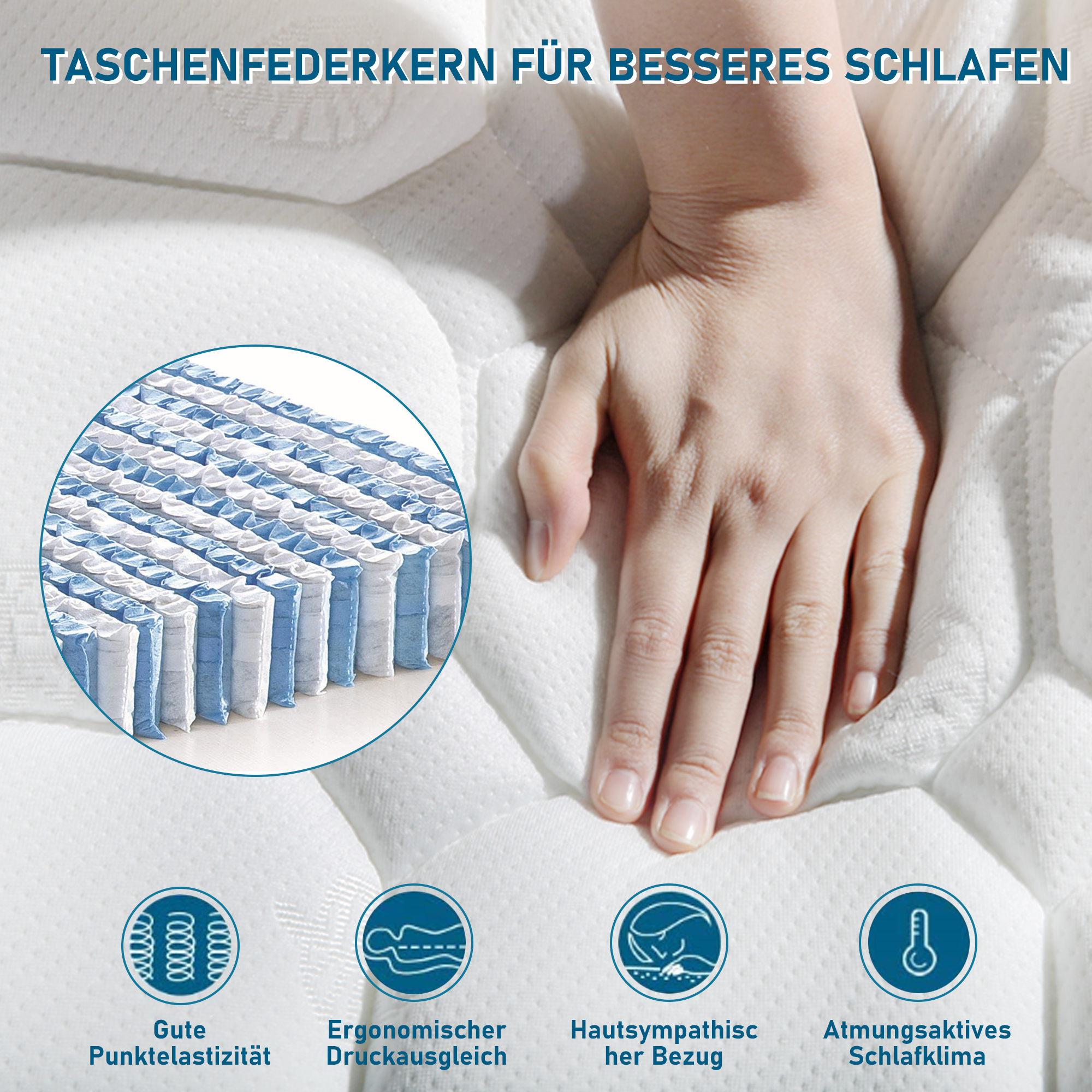Polsterbett 140x200 cm Schwebebett mit LED-Beleuch
