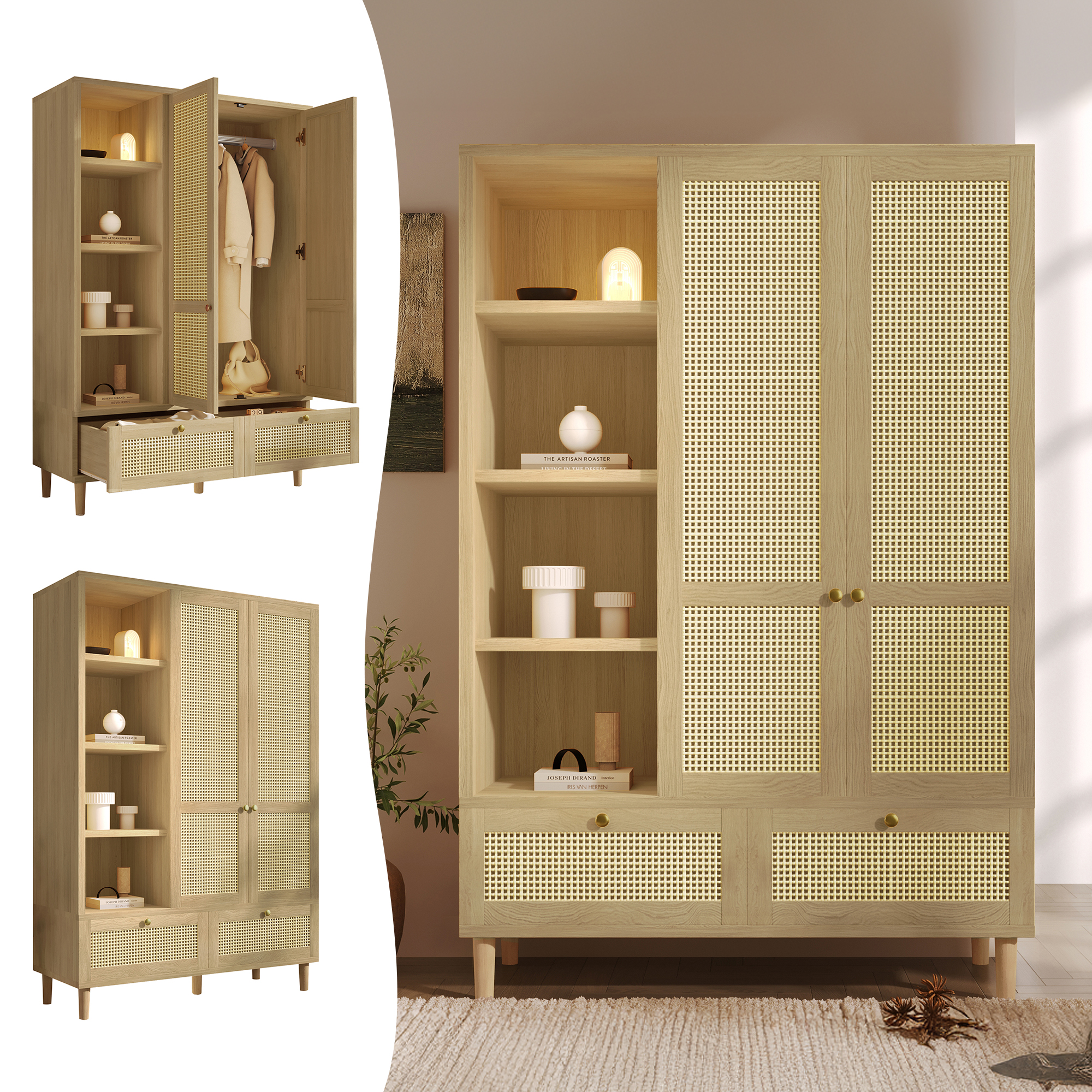 Kleiderschrank Garderobenschrank mit 2 Türen und R