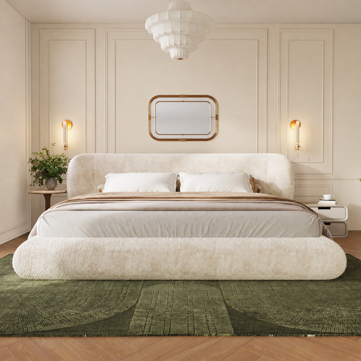 Lit coffre dans une chambre moderne