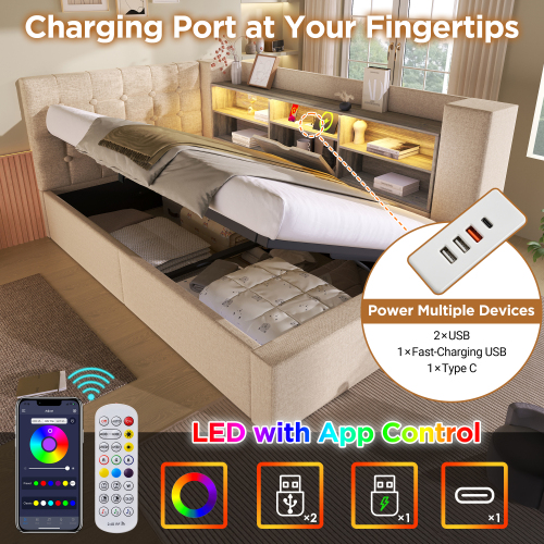 Éclairage LED et ports de chargement