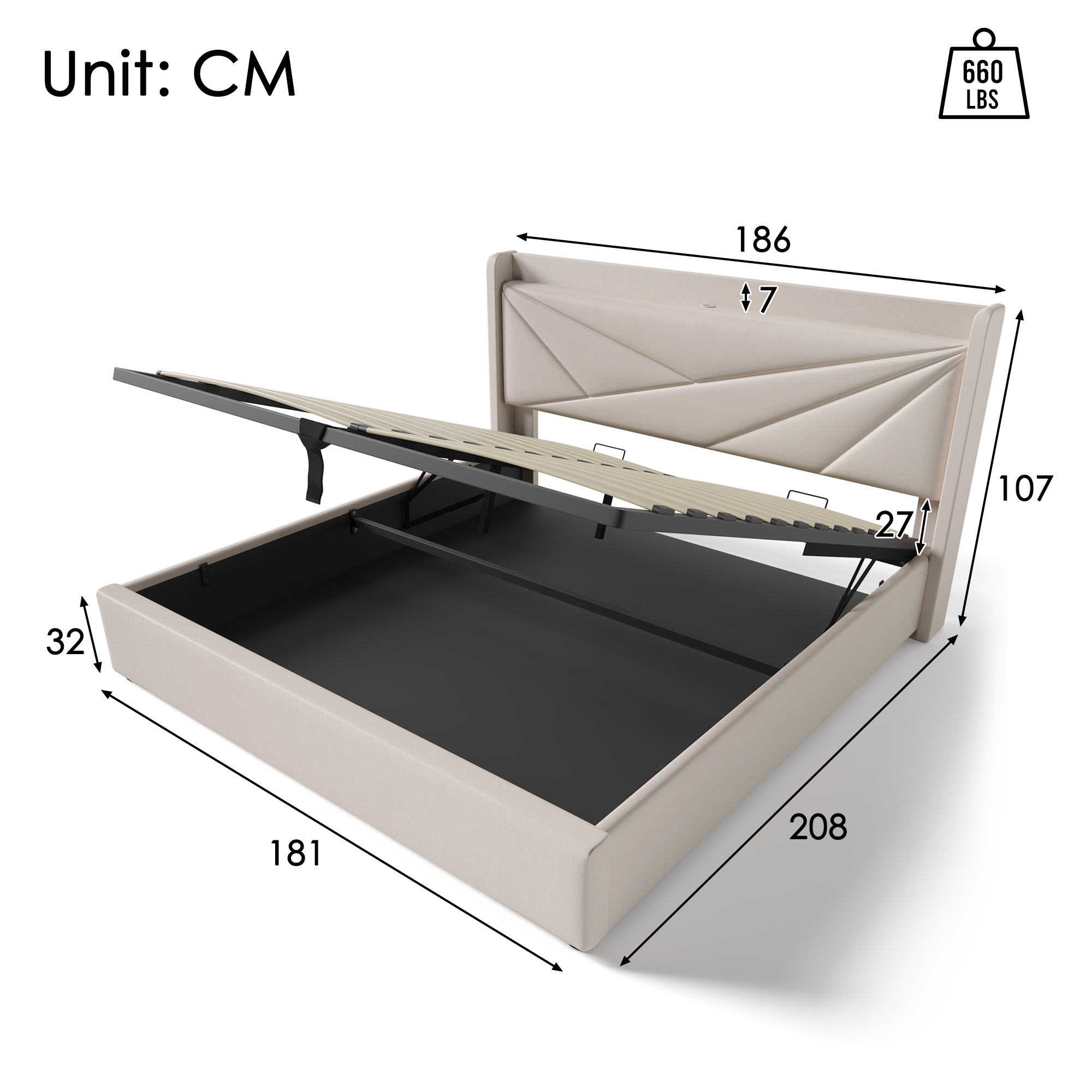 (=821415AAB)Polsterbett Doppelbett Stauraum Bettka