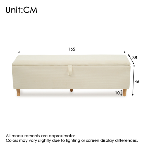 Banc coffre beige assorti au lit