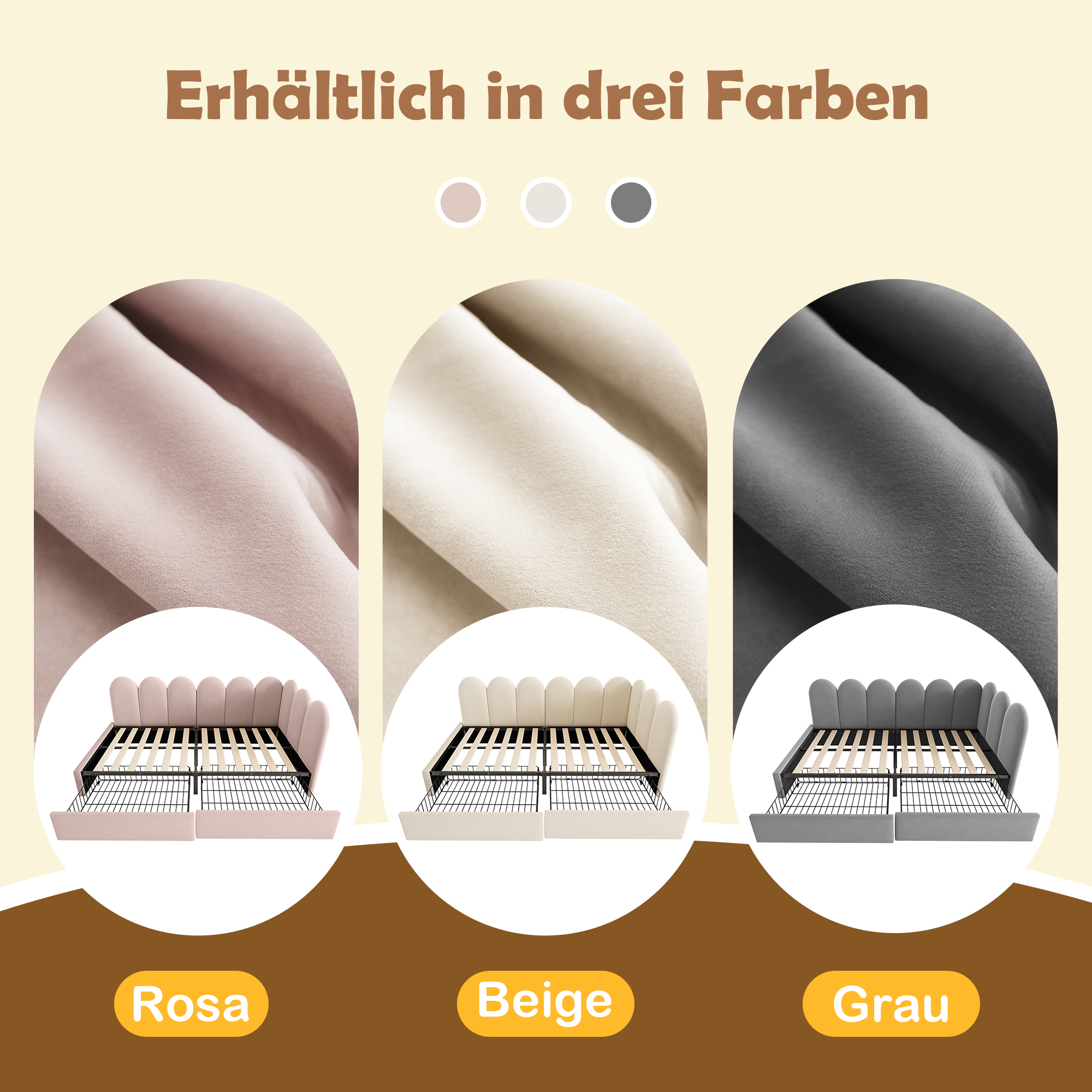 Polsterbett Einzelbett mit Schubladen Stauraumbett
