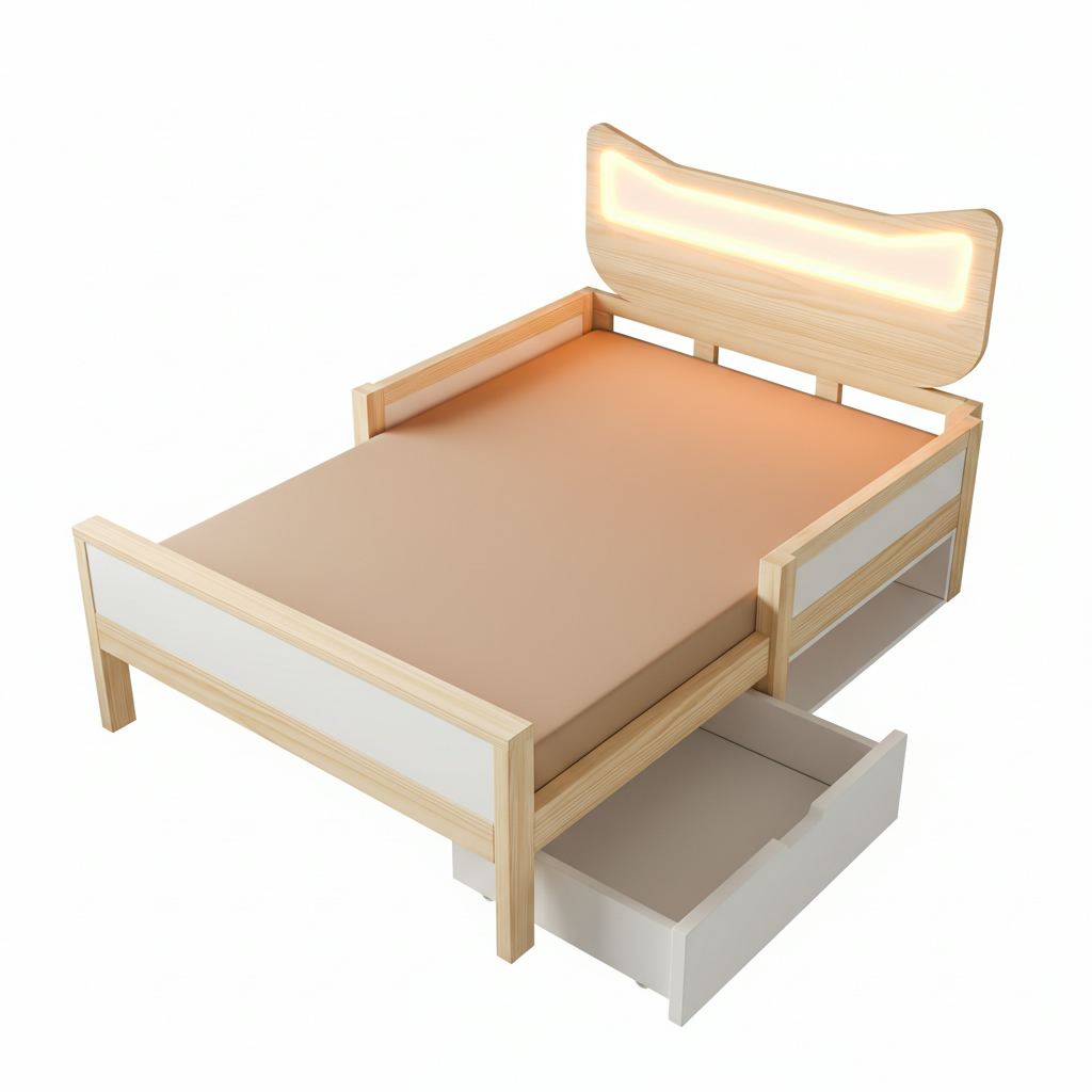 Lit enfant avec rangement et LED