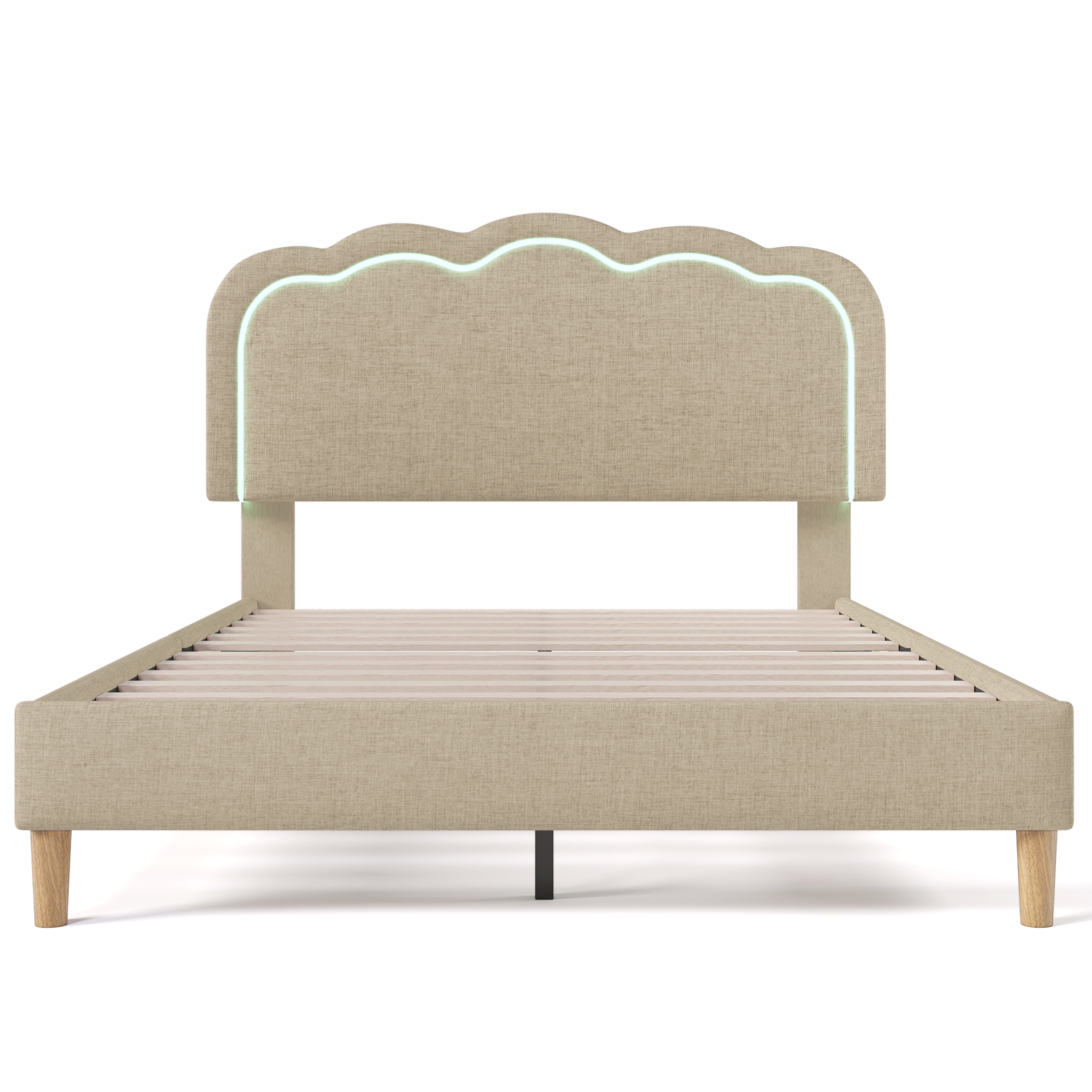 Polsterbett LED Doppelbett 140 x 200cm, Bettgestel