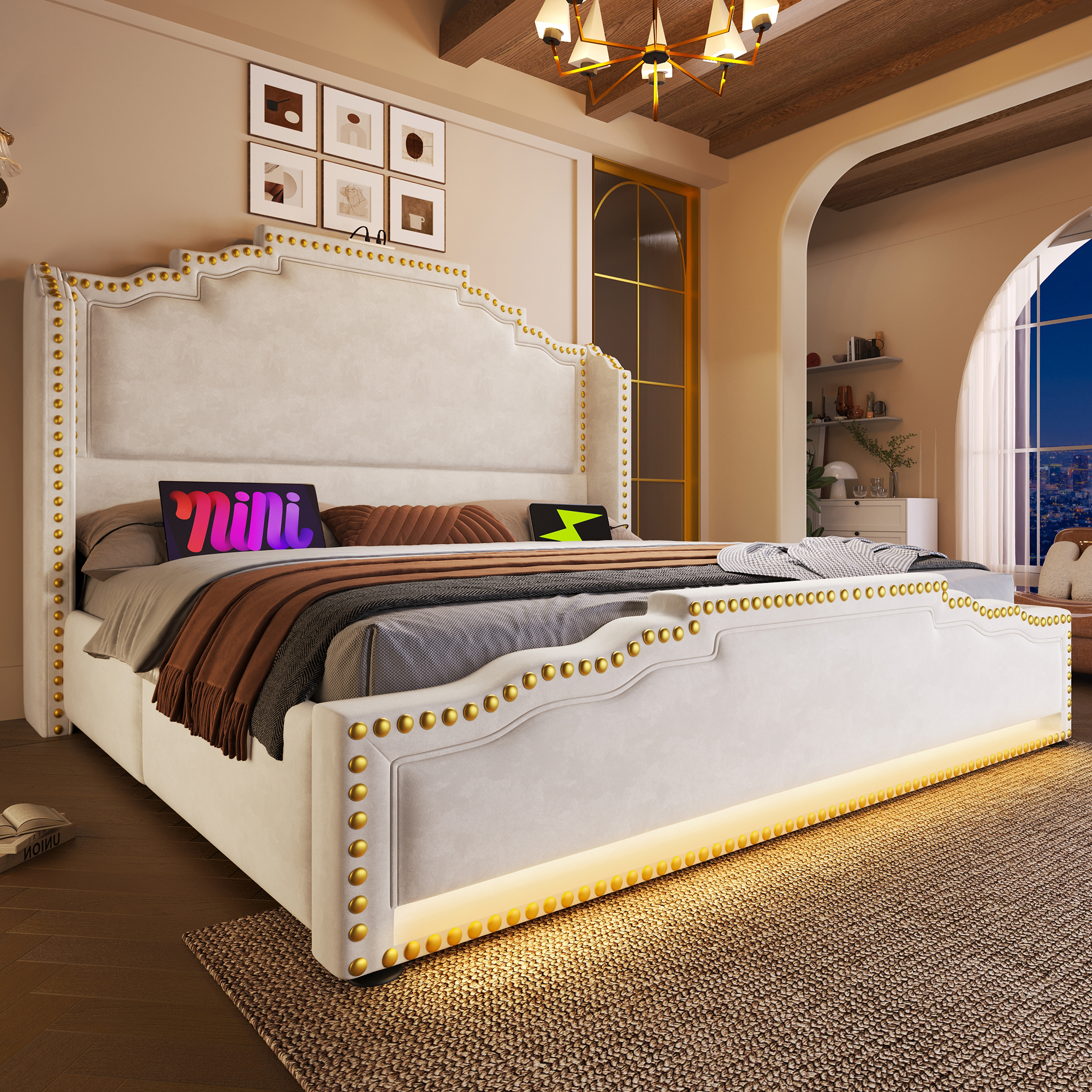tête de lit largeur 21 cm courbes élégantes