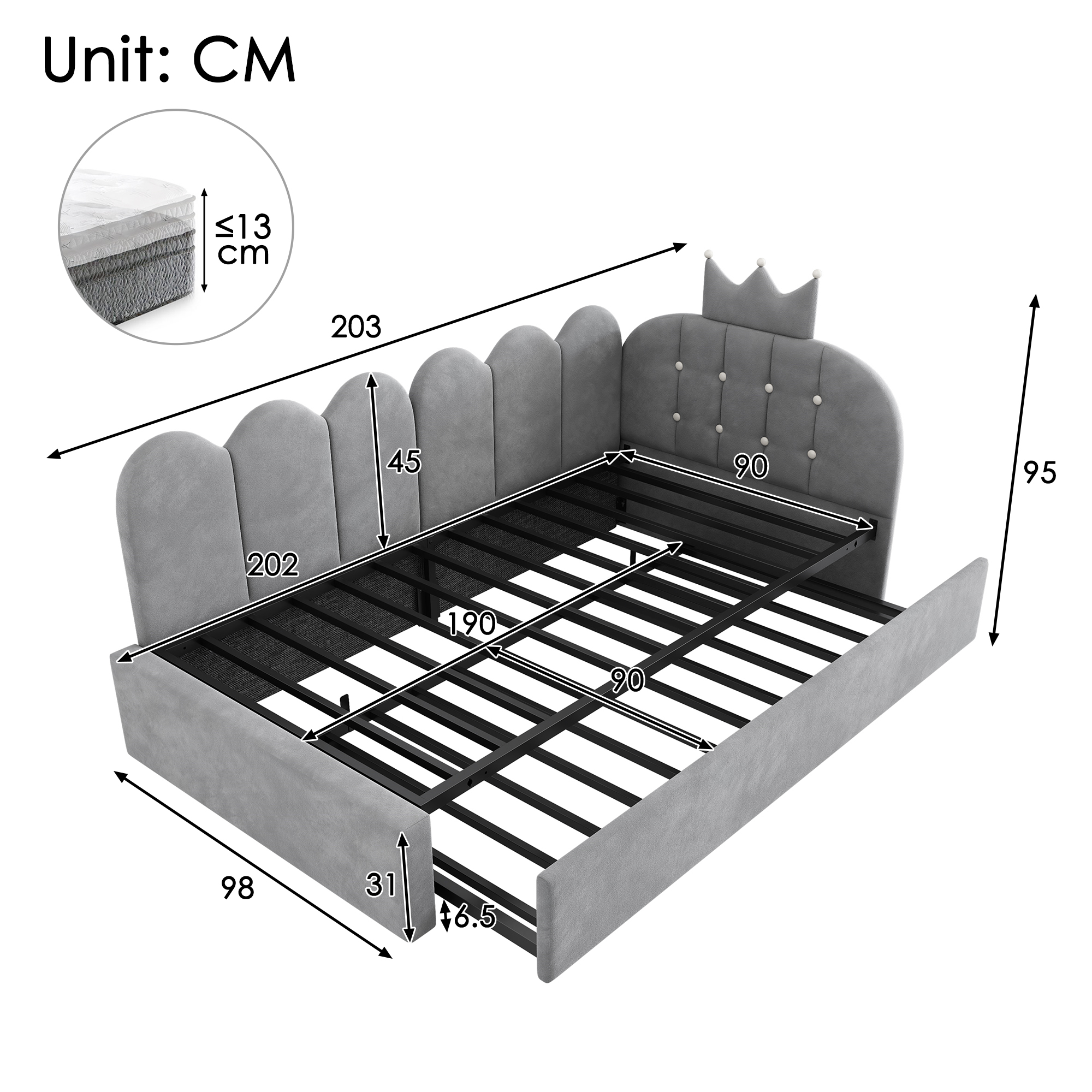Dimensions du lit simple