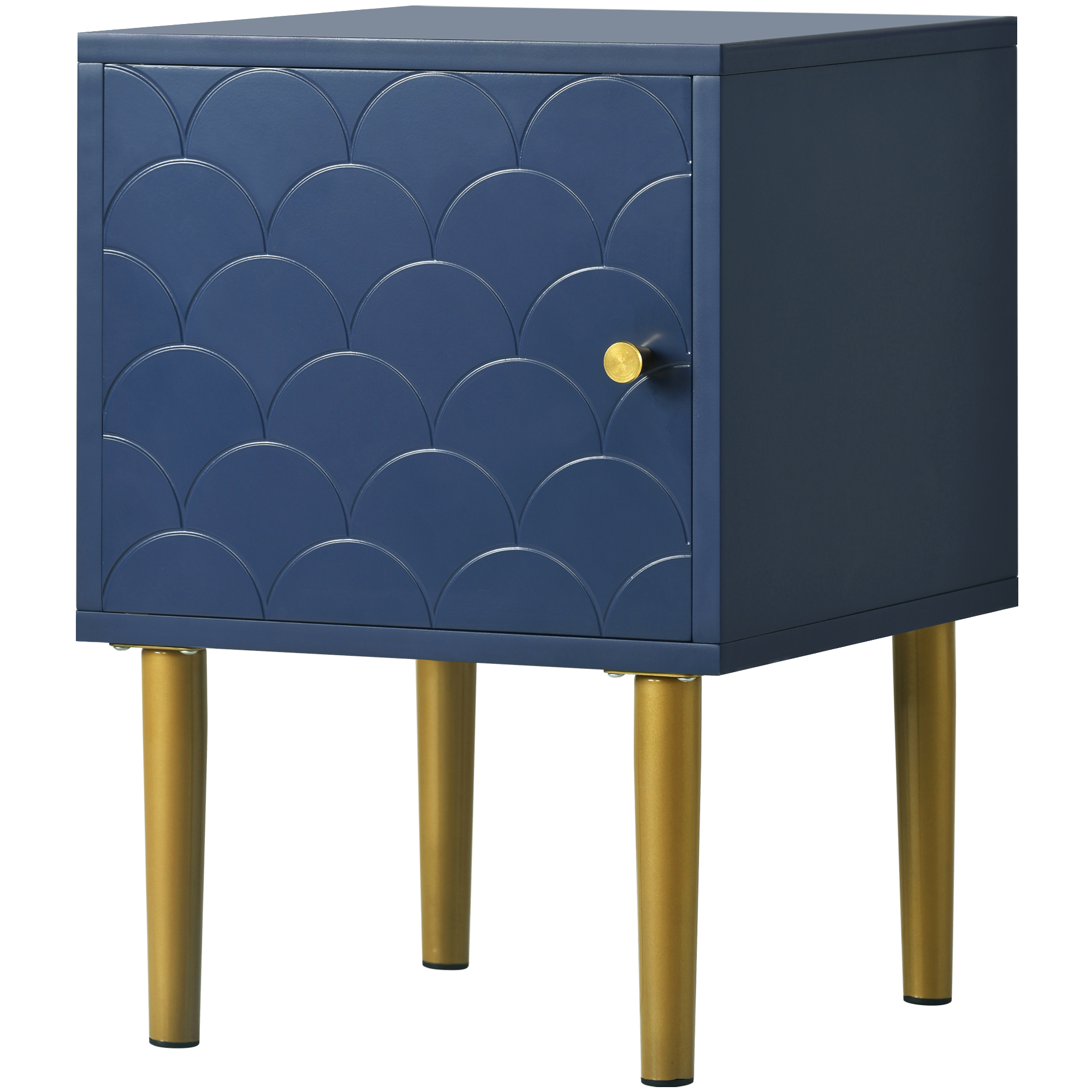 Table de chevet, 35 x 35 x 51 cm, métal, bleu - vue 3