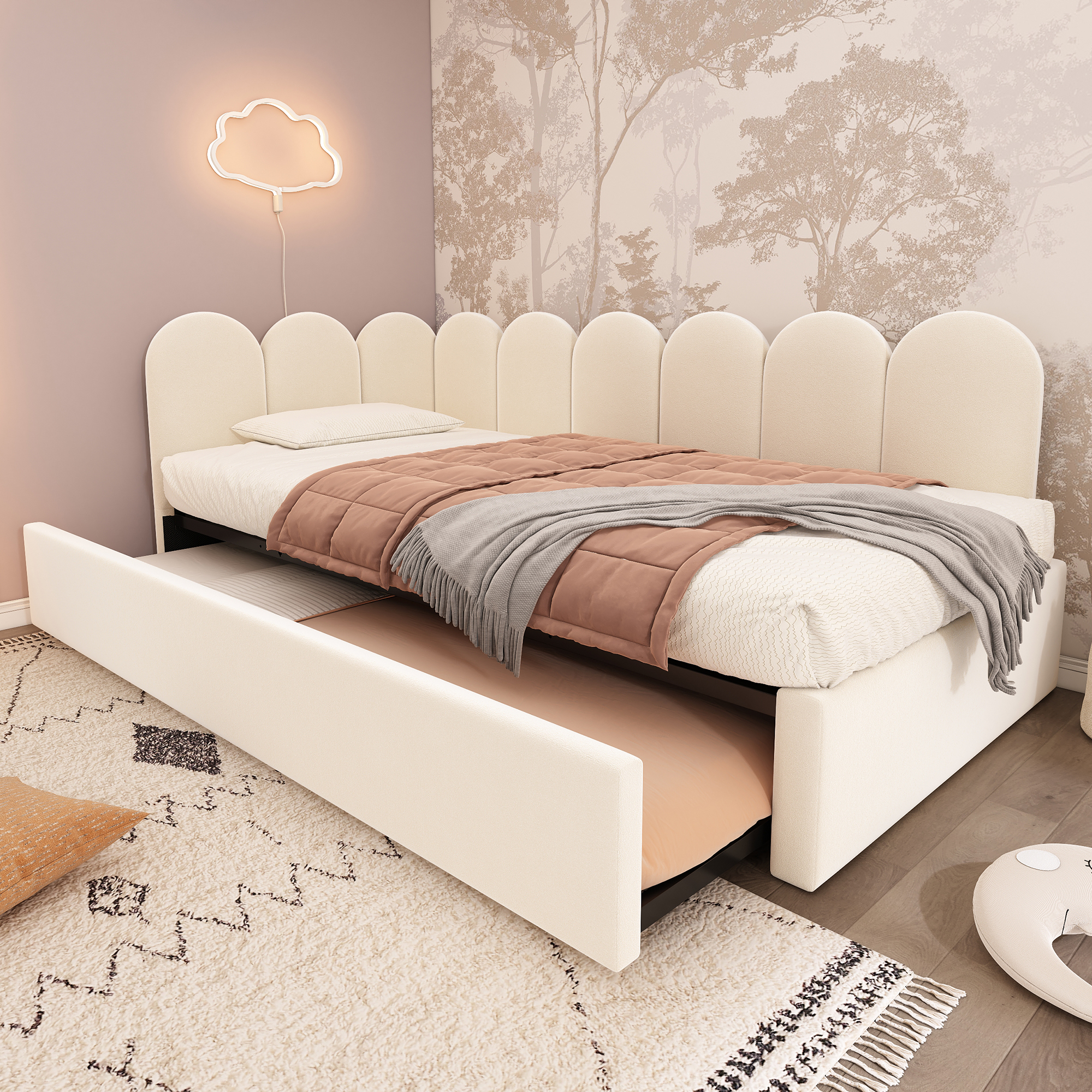 Polsterbett Daybett 90x200cm,Tagesbett Schlafsofa 