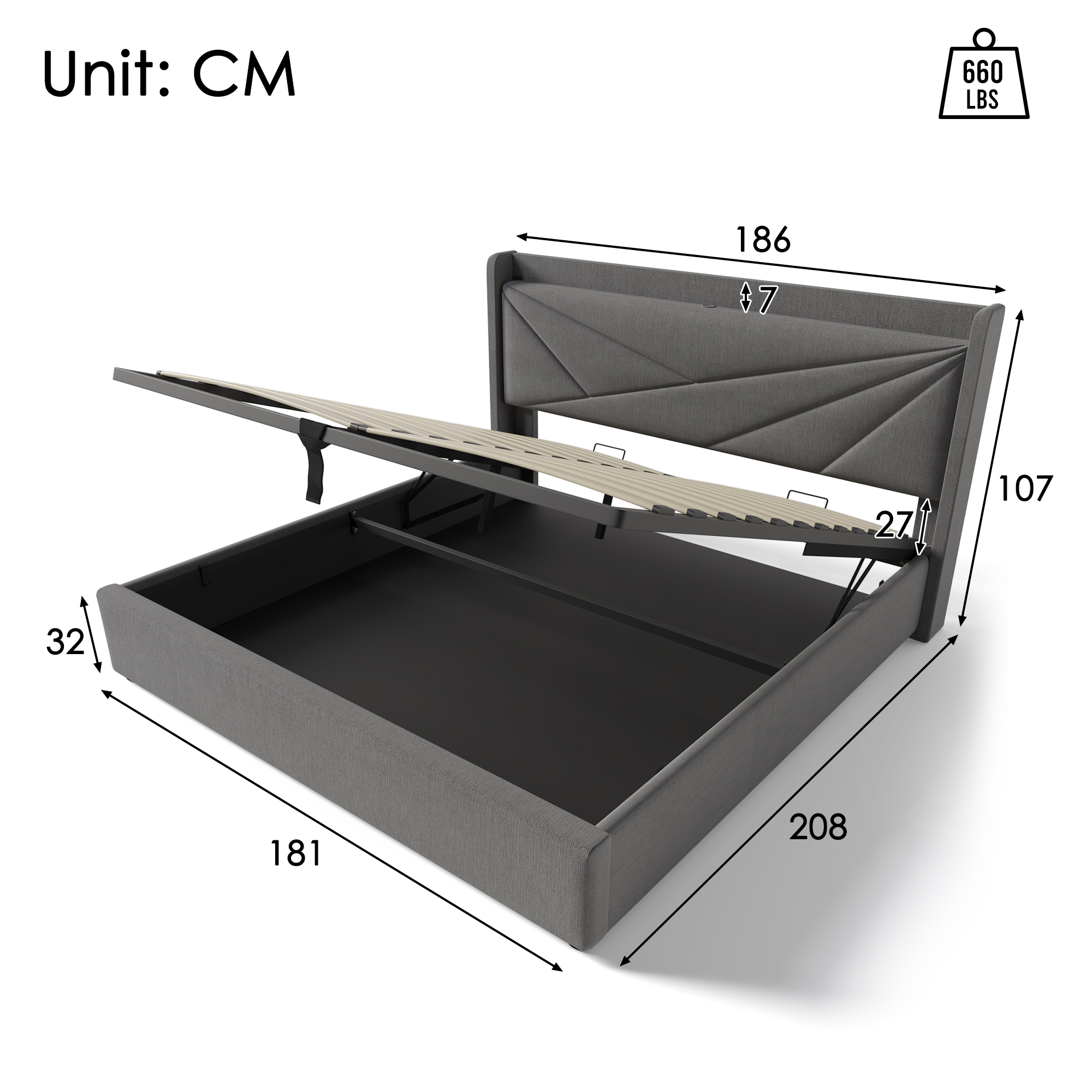 (=821415AAG)Polsterbett Doppelbett Stauraum Bettka