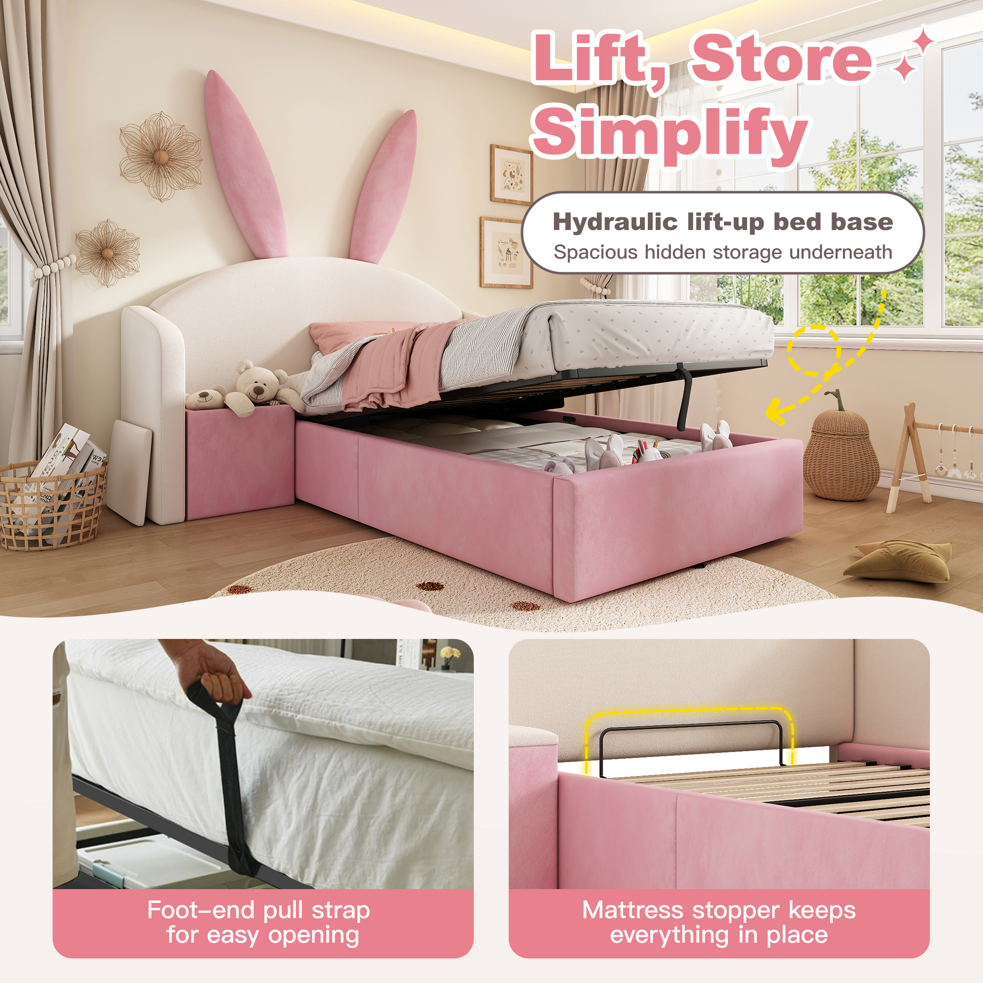 détail barre anti‑glissement pour matelas