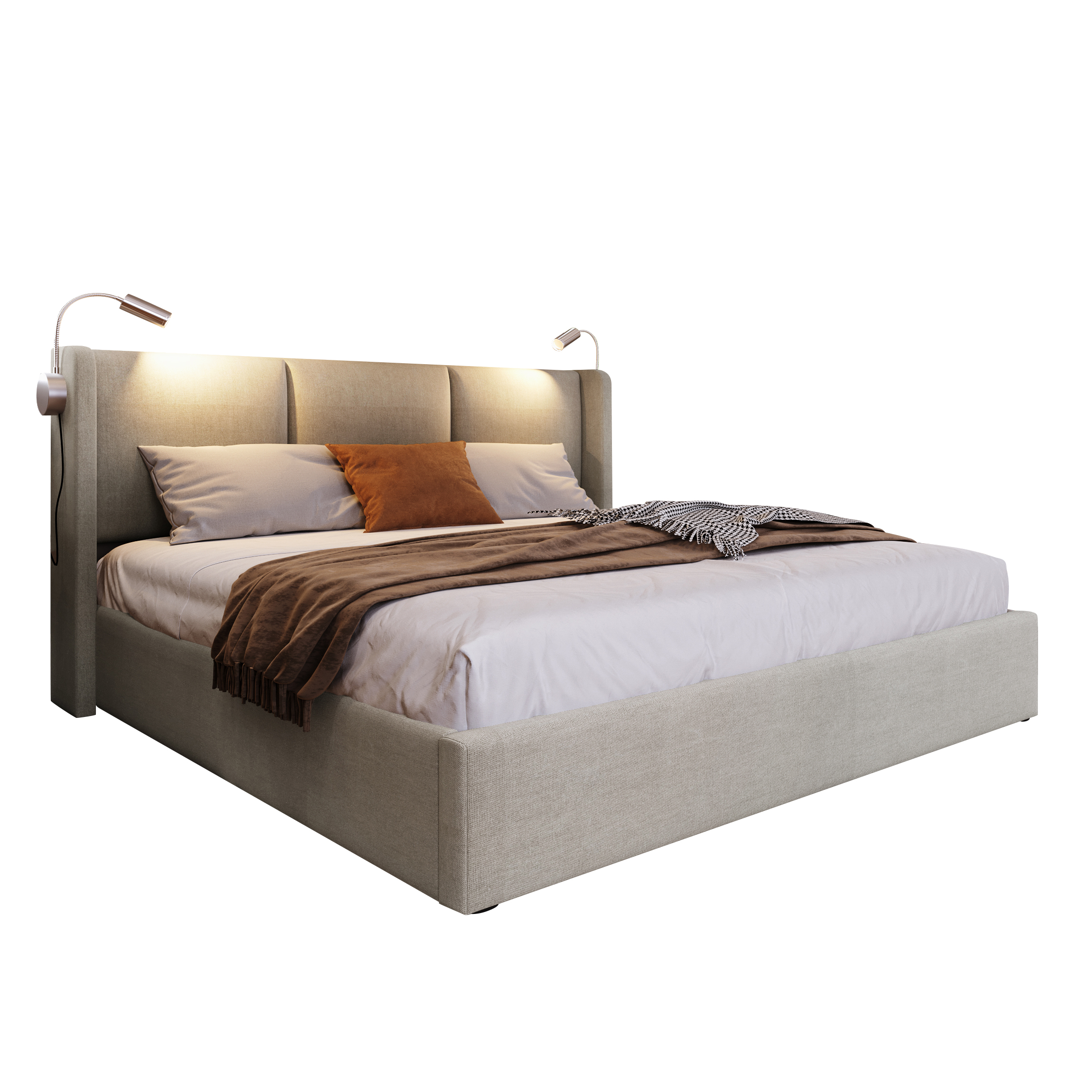Polsterbett Doppelbett Stauraum Bettkasten Leselic