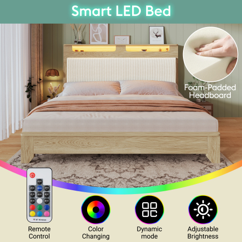 Éclairage LED 20 couleurs dans la tête de lit