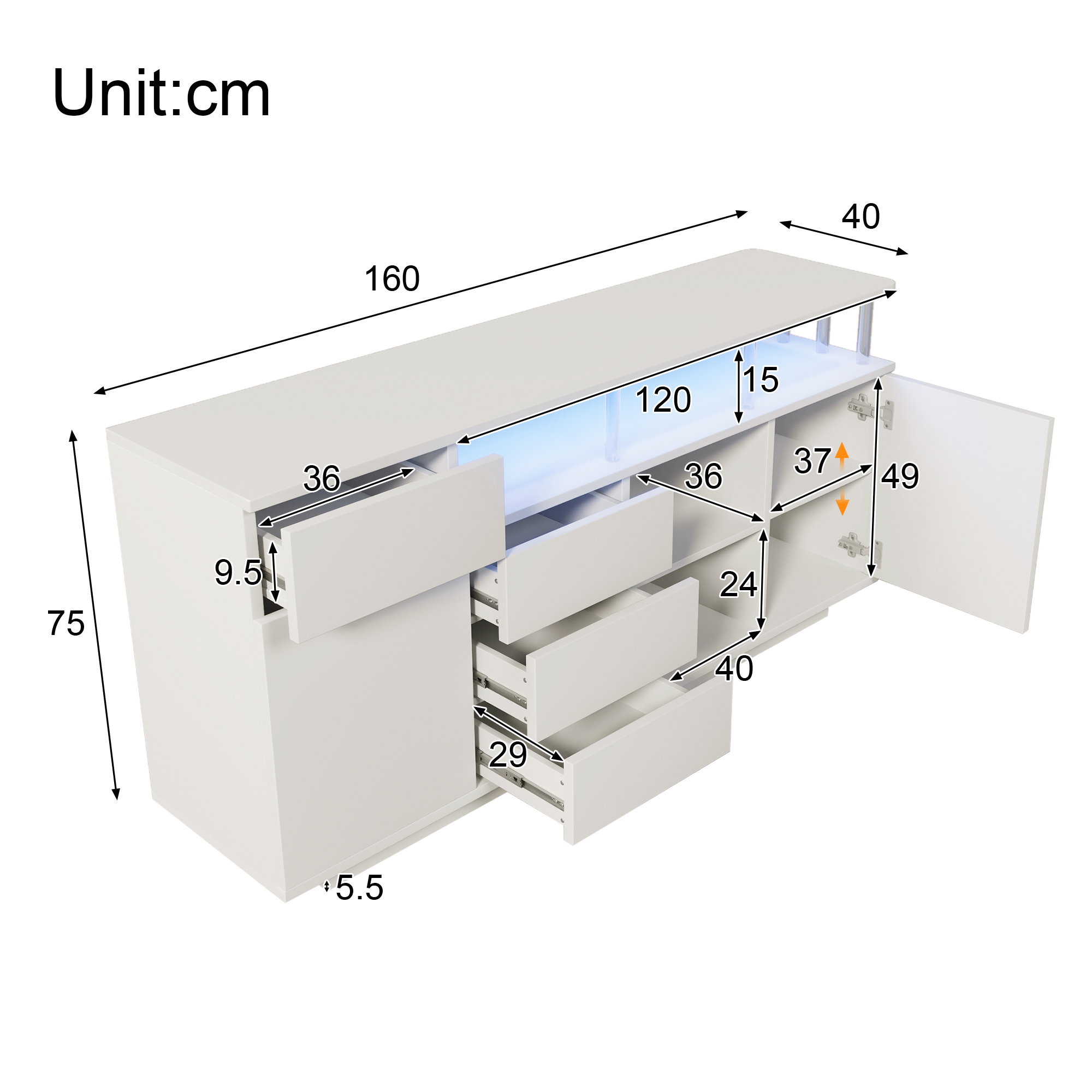 Dimensions du buffet