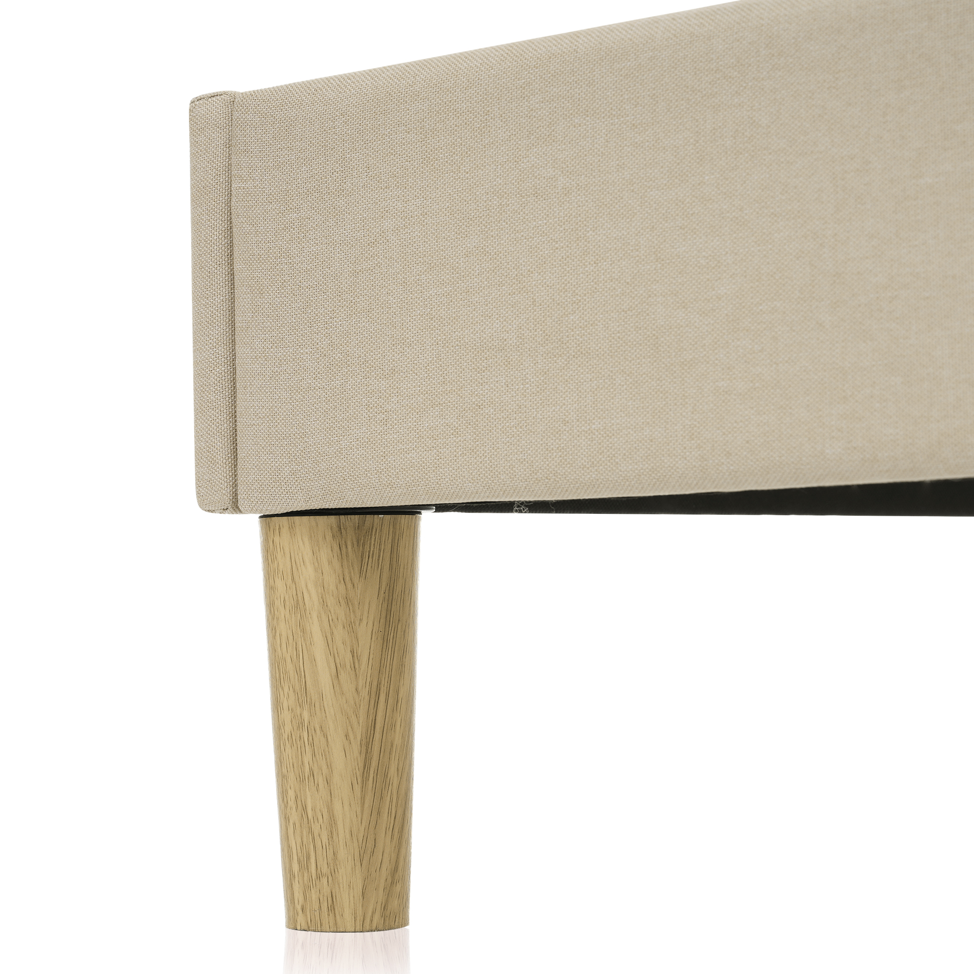Lit avec tête de lit forme bouffée beige, LED ambiance, hauteur réglable, pour chambre, lumière douce enveloppante, atmosphère chaleureuse, design élégant, couleur beige polyvalente, confort et style moderne - image 7
