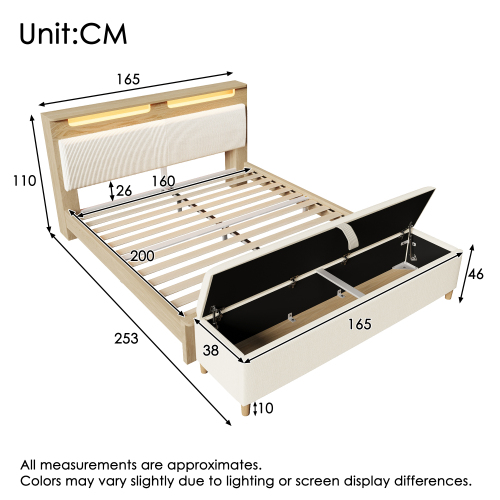 Dimensions du lit 160x200 avec banc coffre