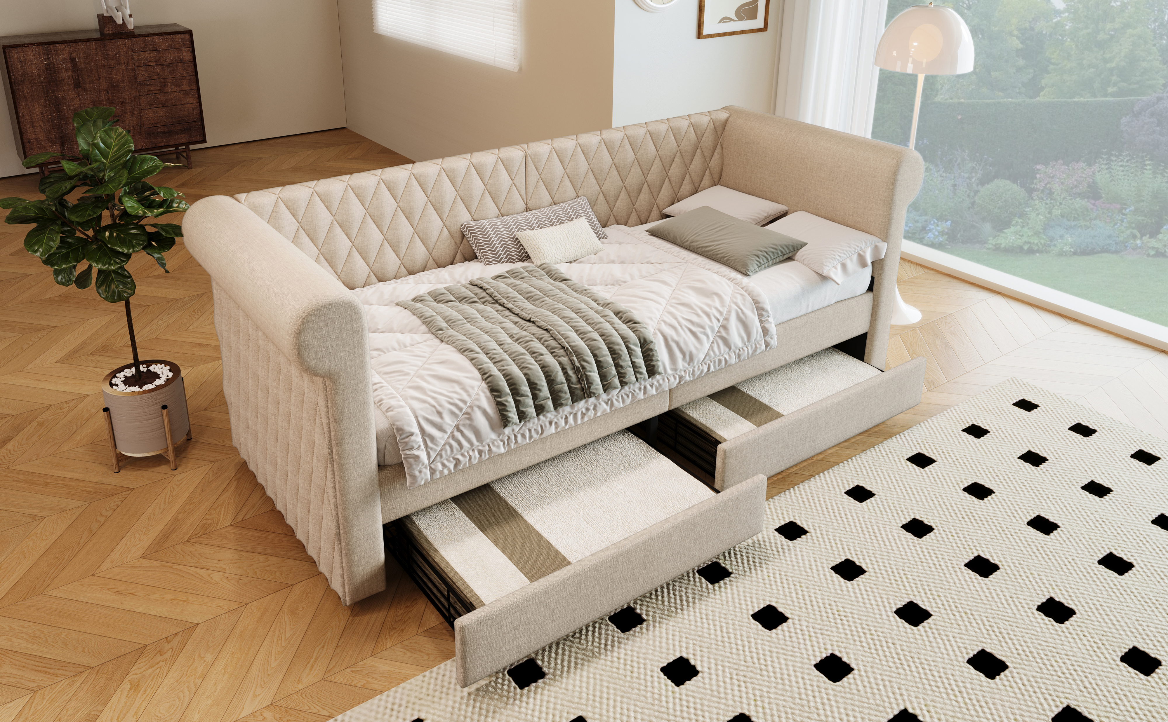 Détail du lit banquette