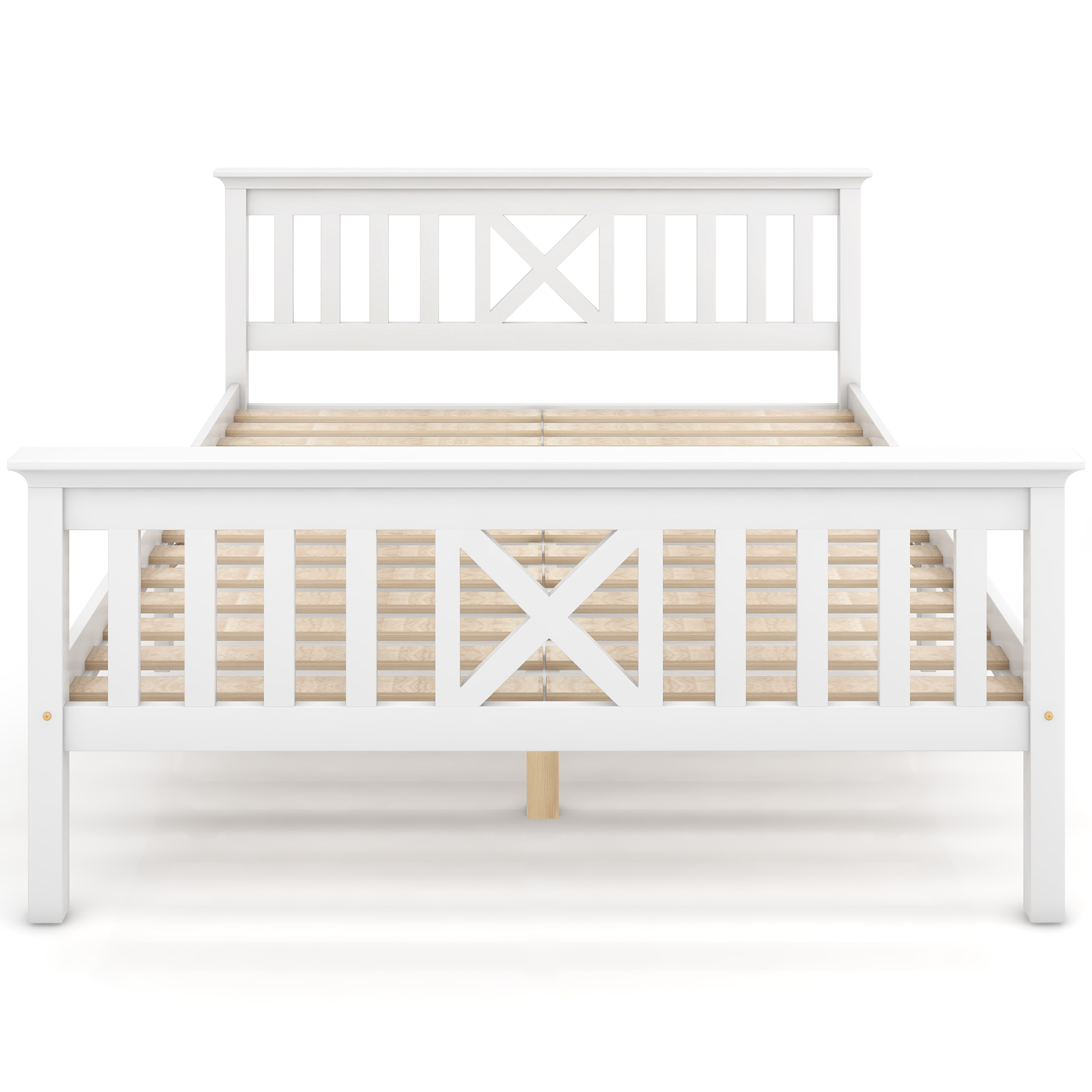 Lit enfant, tête de lit, 140 x 200 cm, bois massif, blanc - vue 4