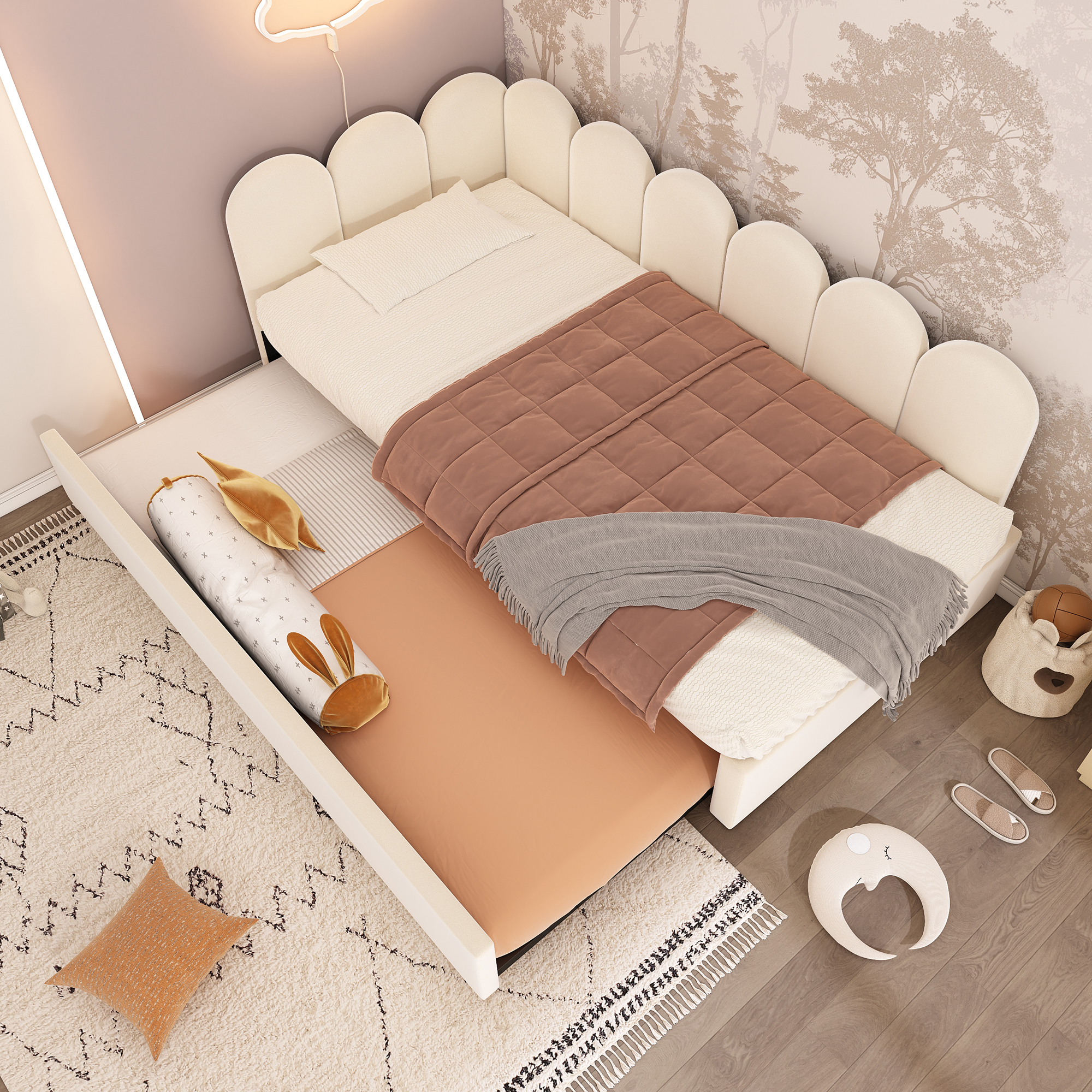 Polsterbett Daybett 90x200cm,Tagesbett Schlafsofa 