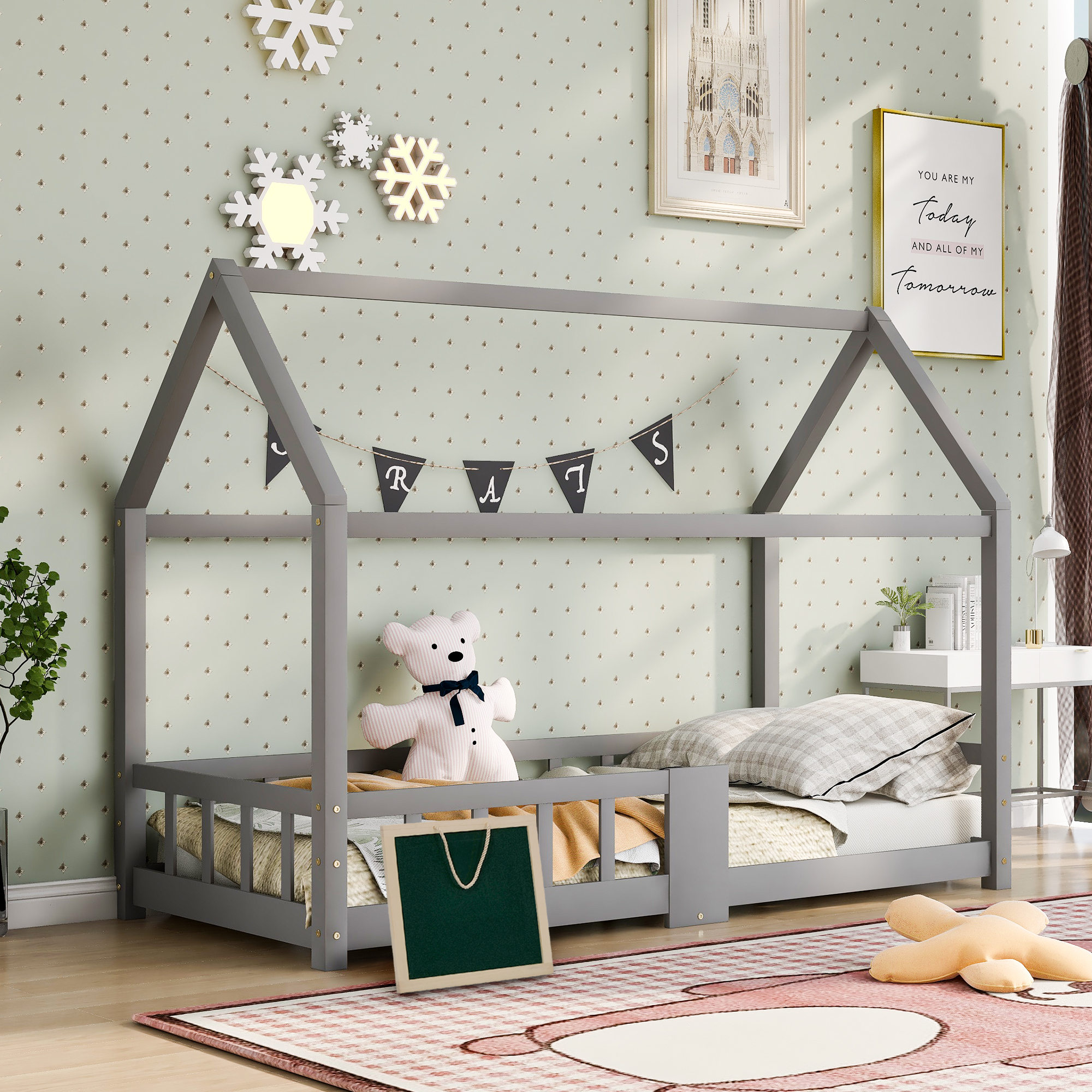 Kinderbett Hausbett 90 x 200 cmHolzbett für Kinder