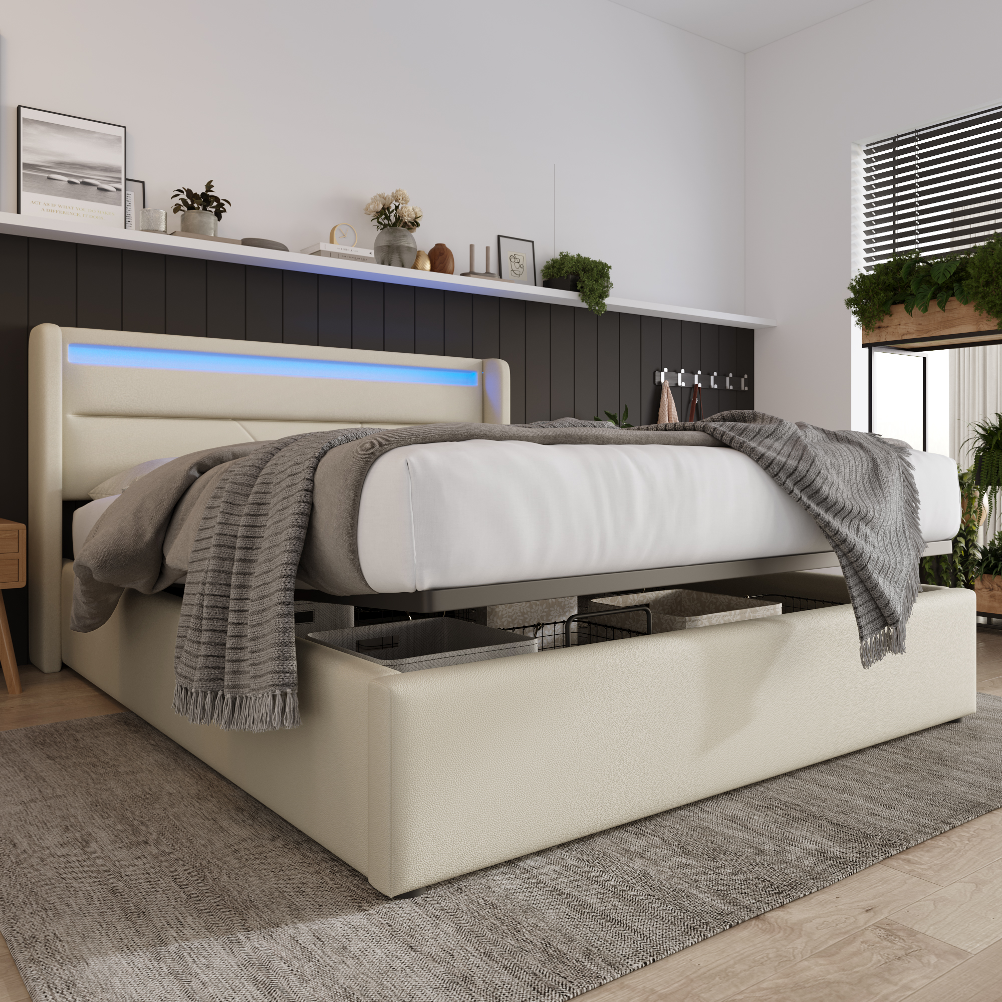 la texture apporte de la profondeur au design blanc et évite l’aspect monotone