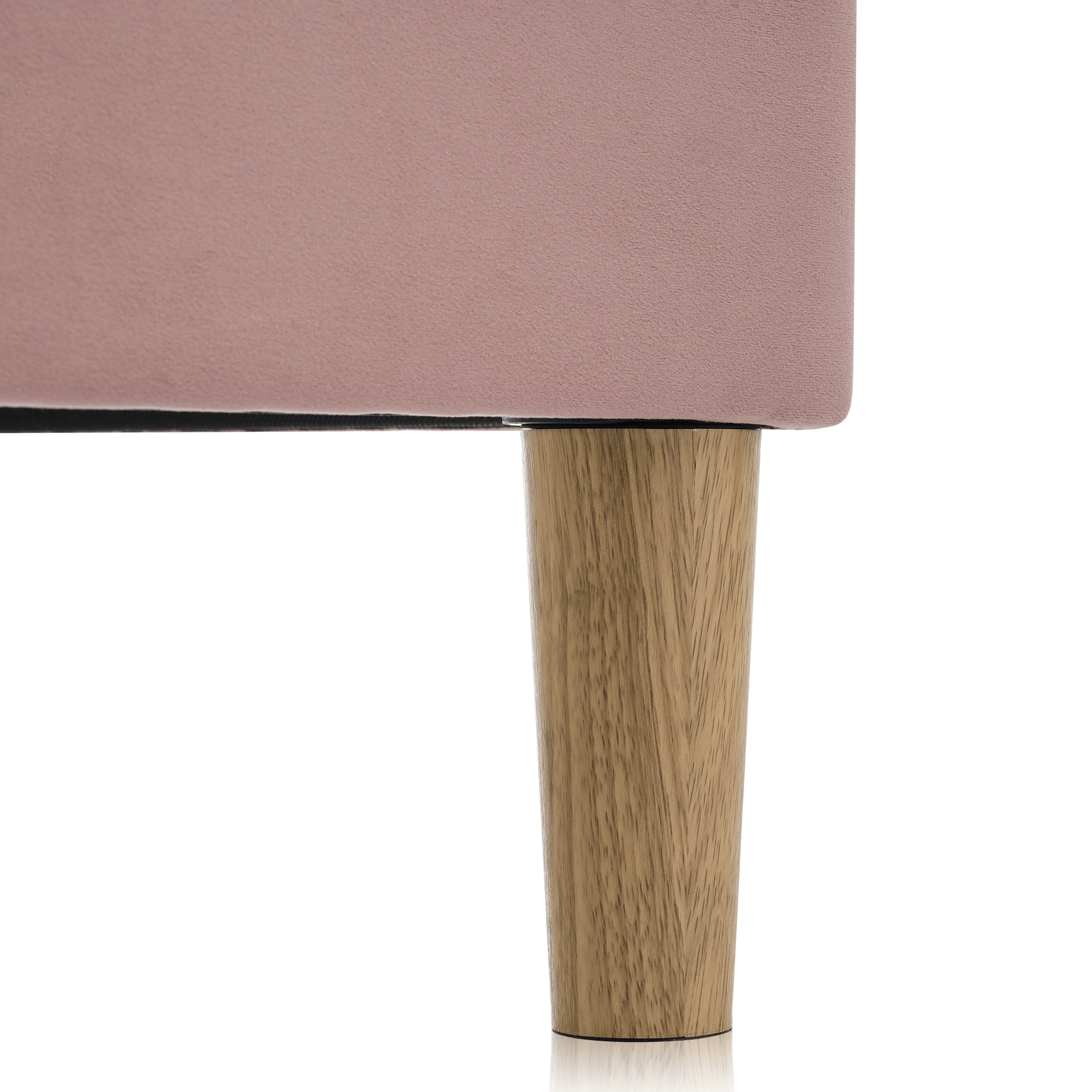 Cadre de lit, assise rembourrée, éclairage LED, tête de lit, 140 x 200 cm, velours, rose - vue 6