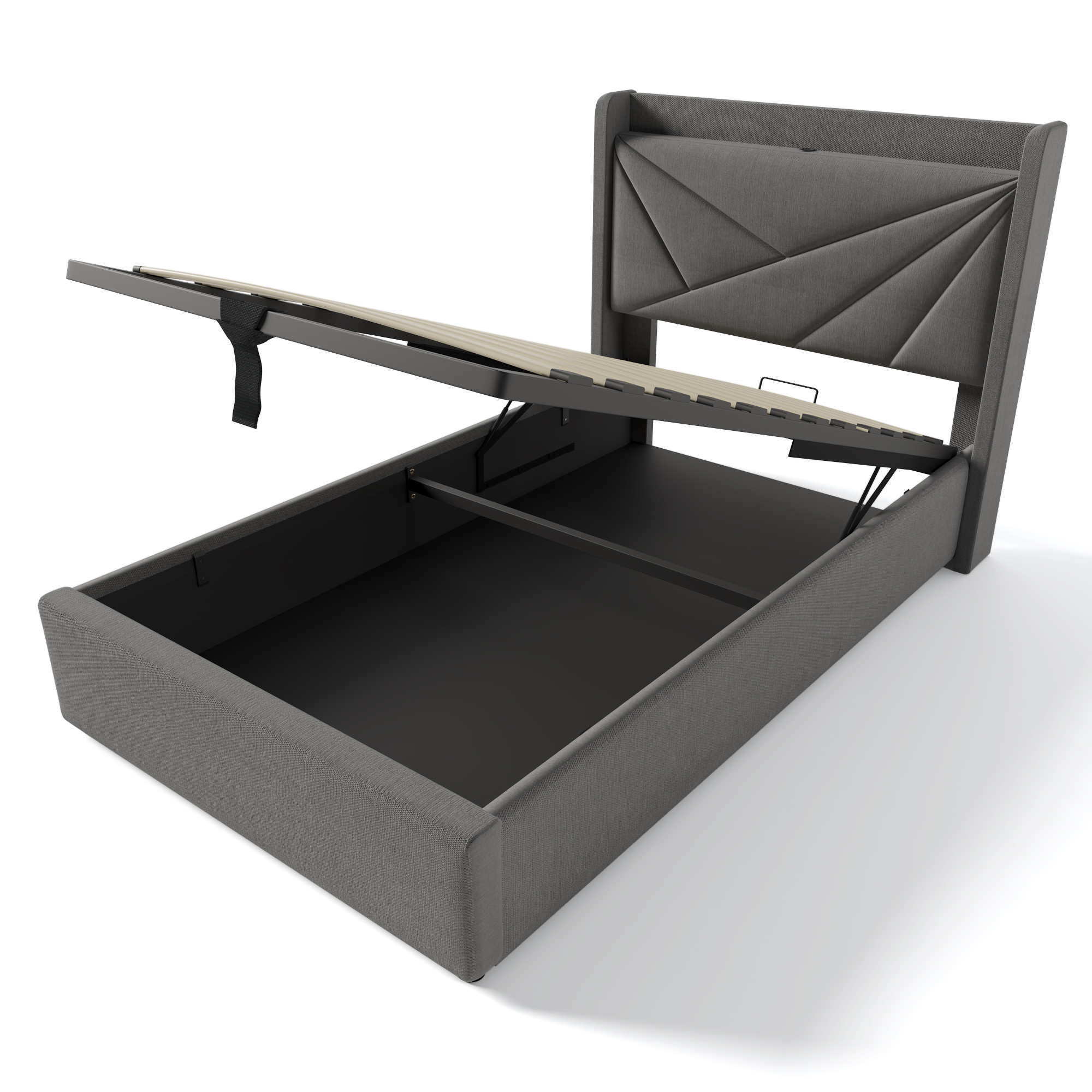 Polsterbett Einzelbett Stauraum Bettkasten mit USB