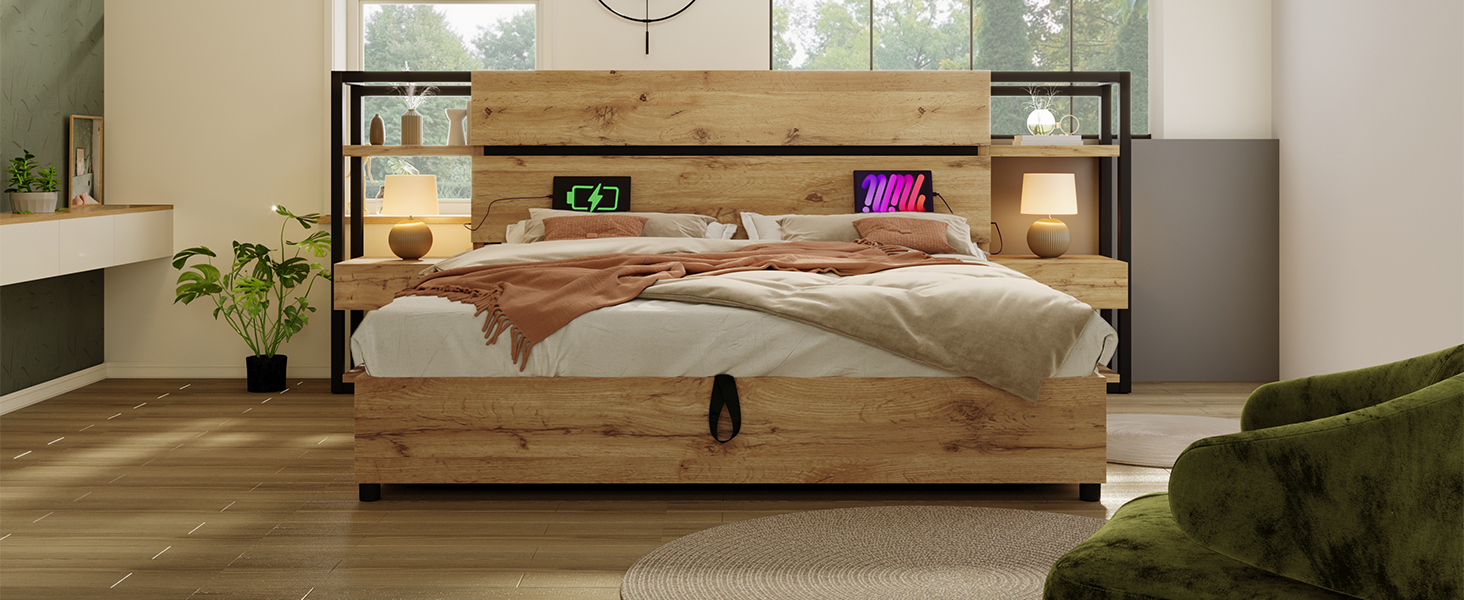 Détail du lit avec rangement