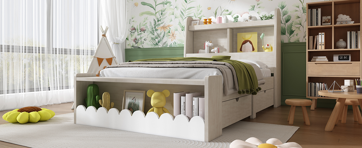 Détail du lit avec rangement