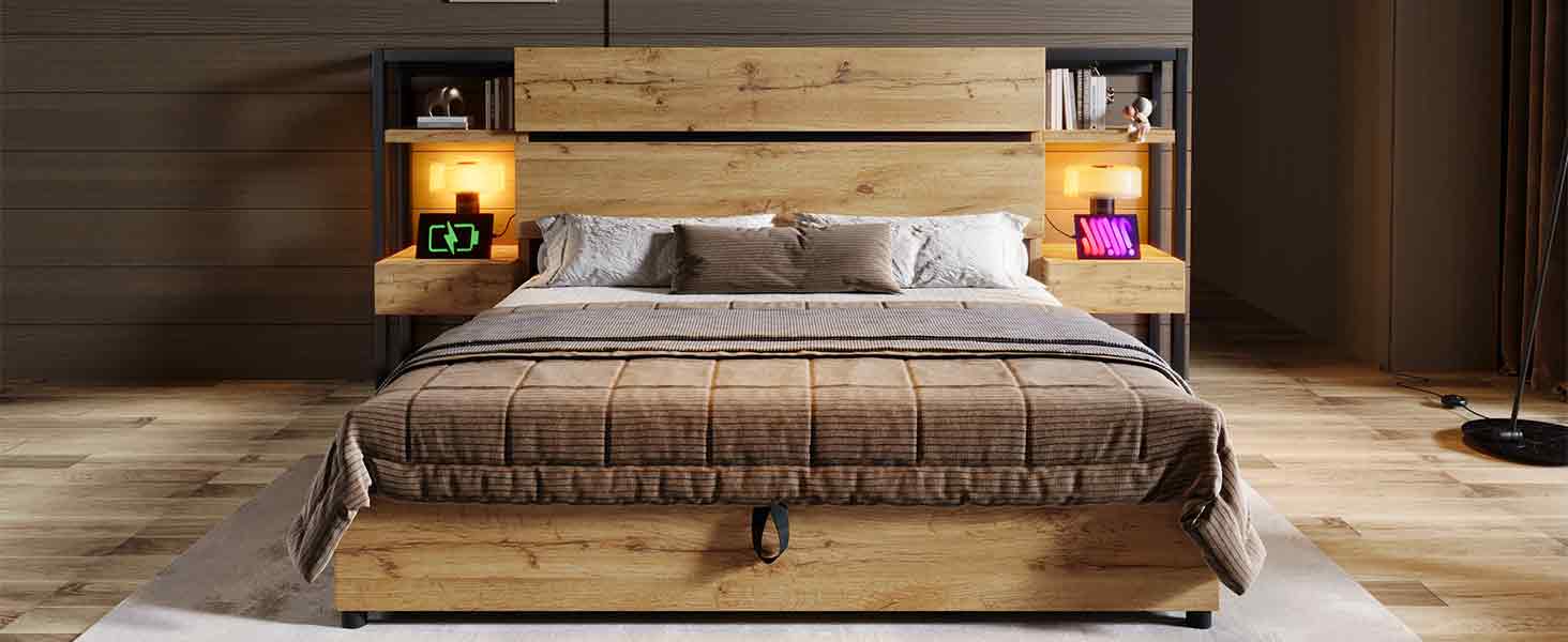 Détail du lit avec rangement