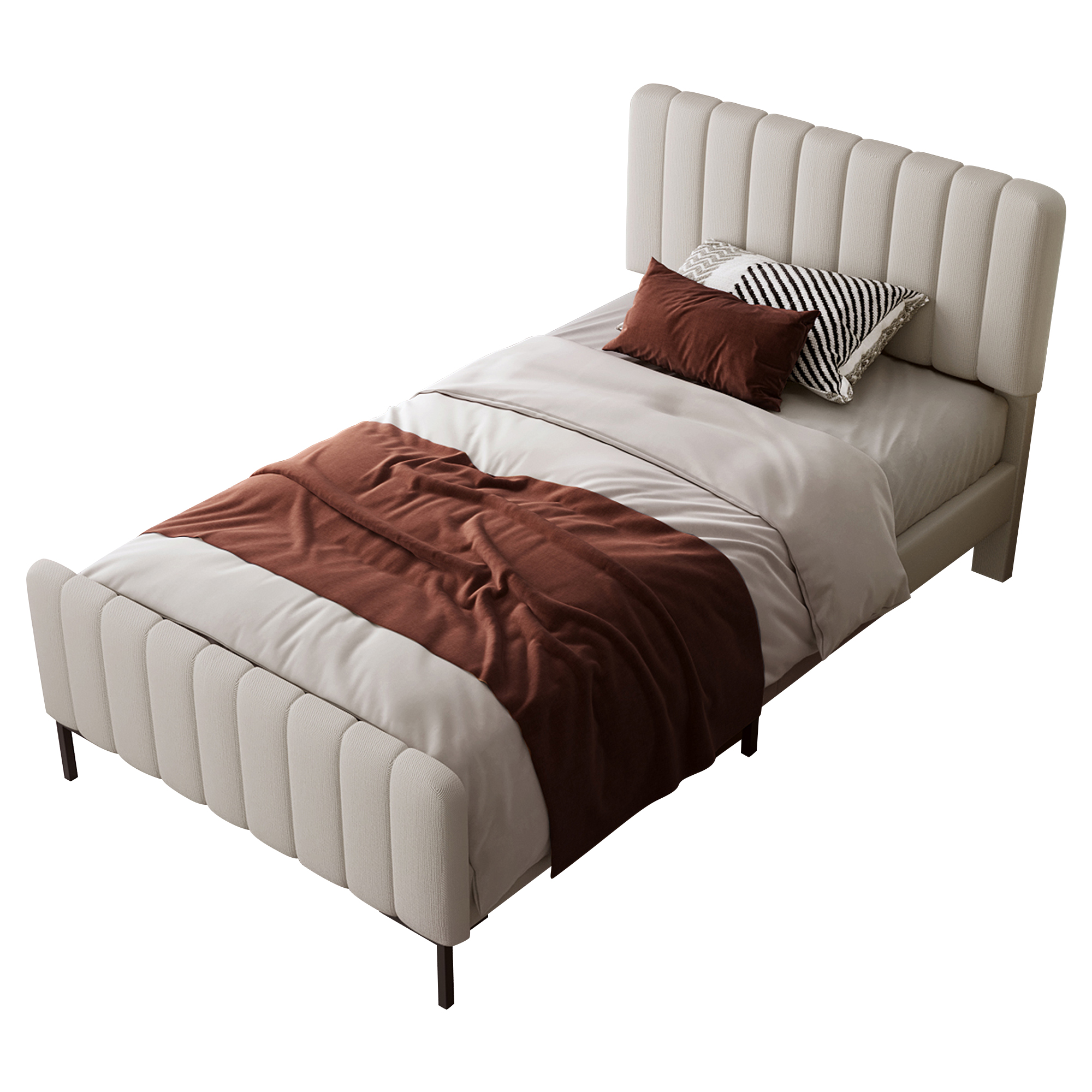 Polsterbett Einzelbett 90 x 200 cm, Bettgestell mi