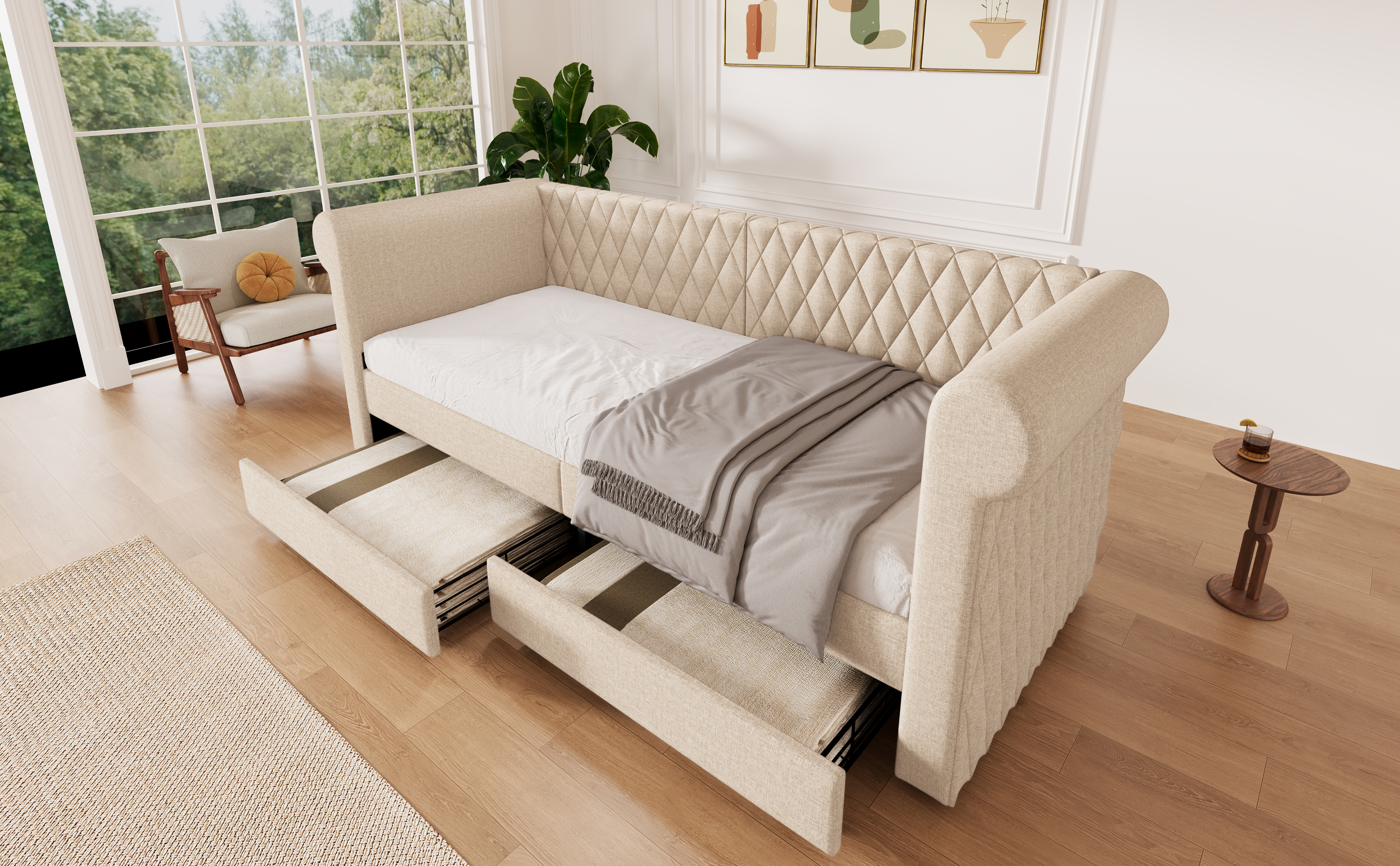 Détail du lit banquette