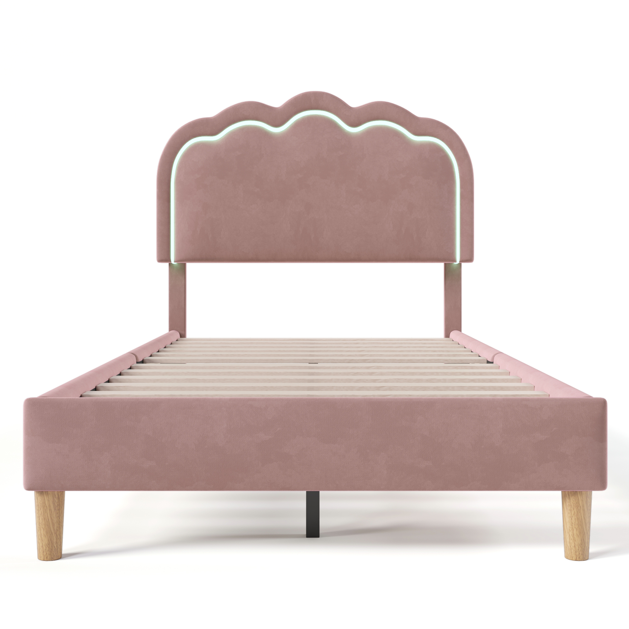 Polsterbett LED Einzelbett 90 x 190cm, Bettgestell