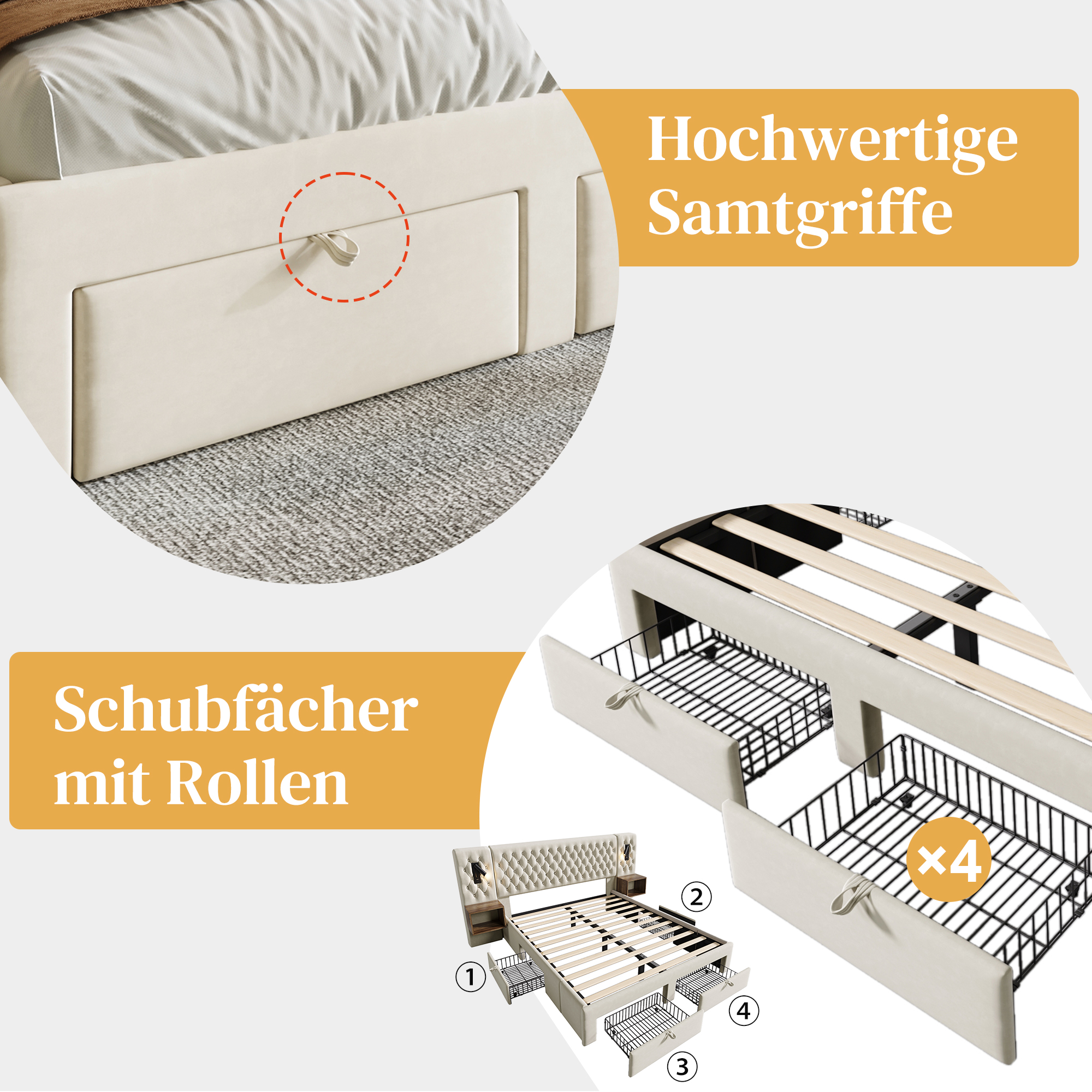 (=AB30098234B)Bettanlage Schlafzimmer Komplett Set