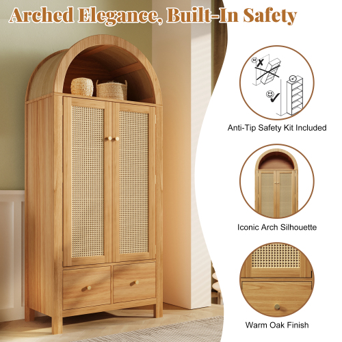 Armoire design rotin