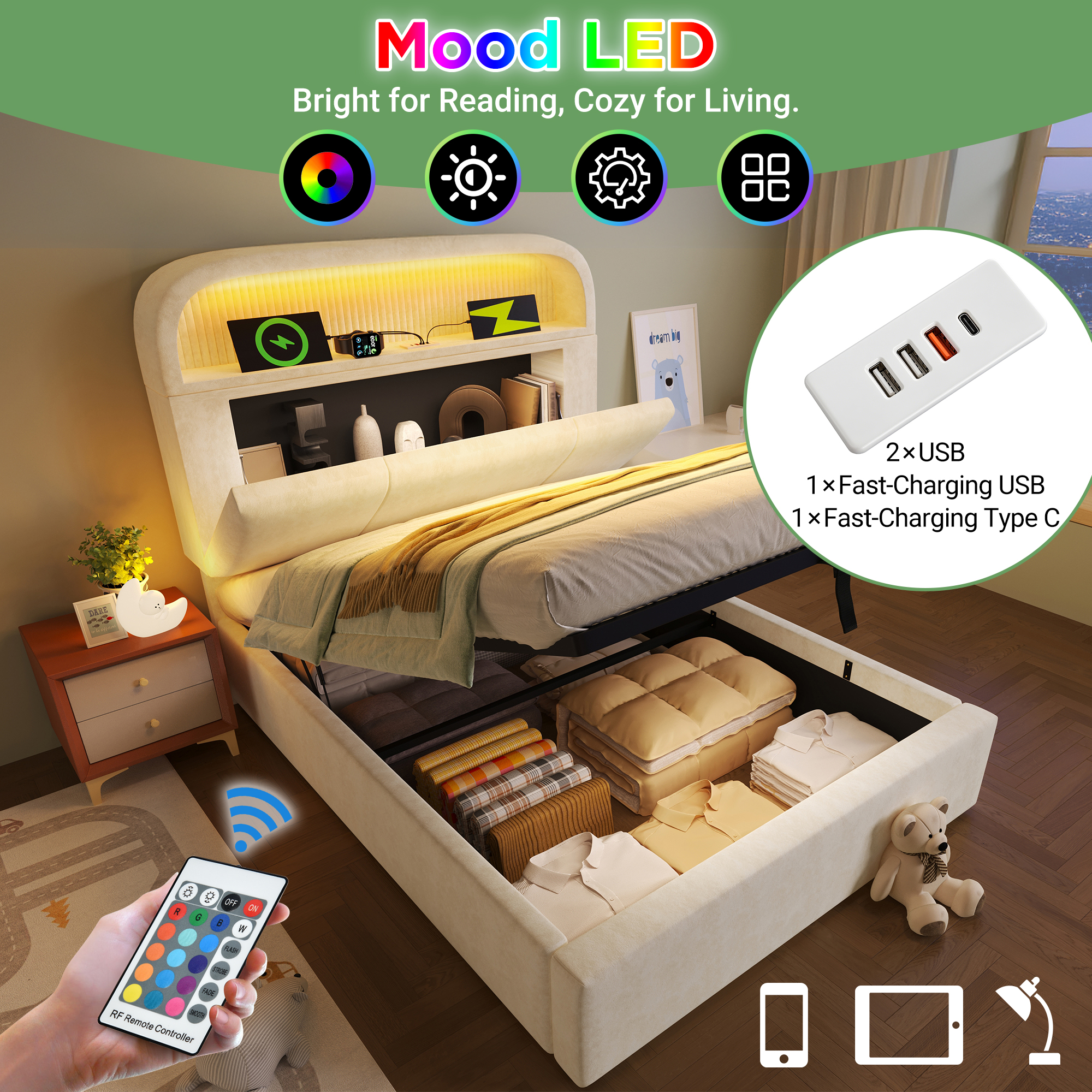 butoirs en forme U anti‑glissement pour matelas