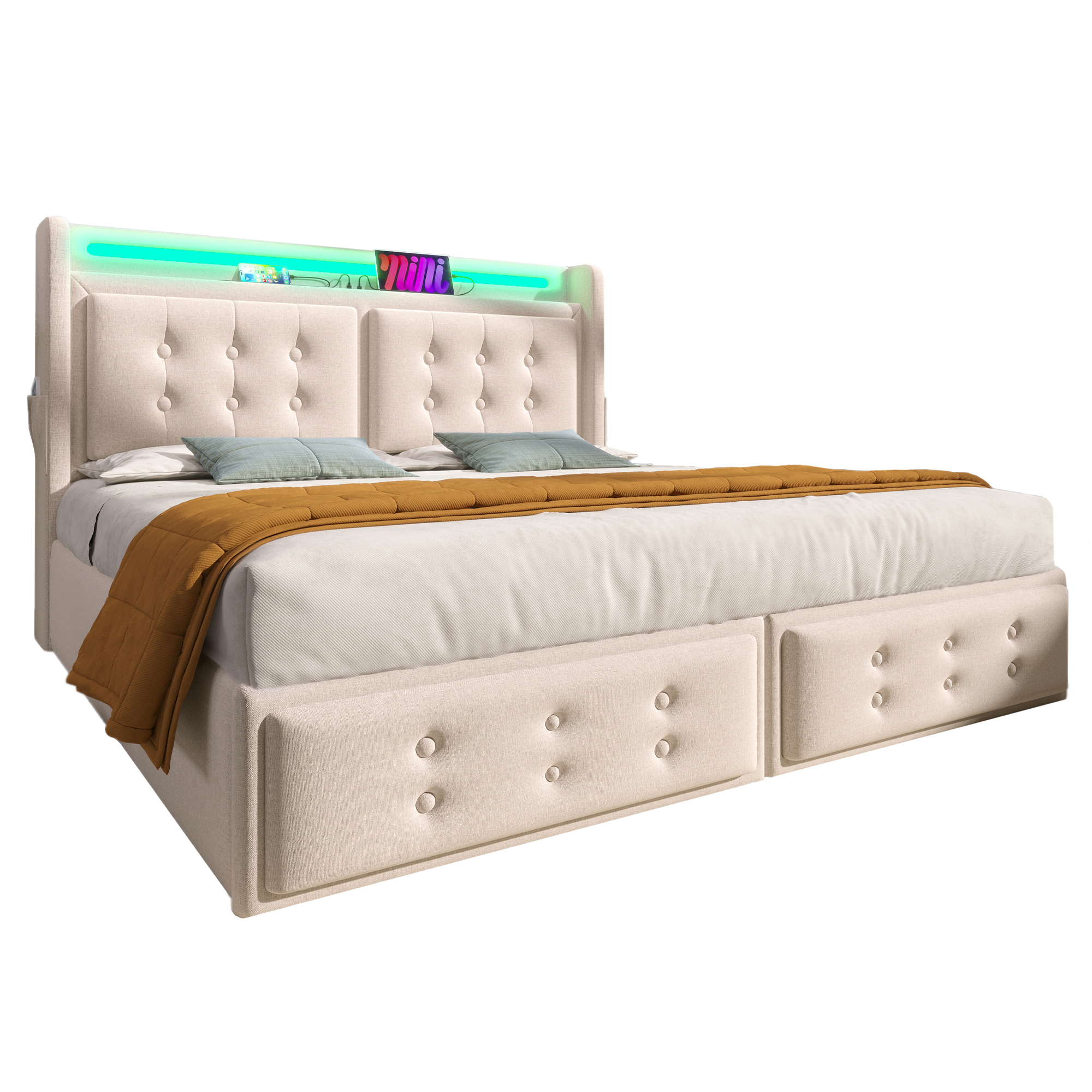 lattes relevables par bandes tissu