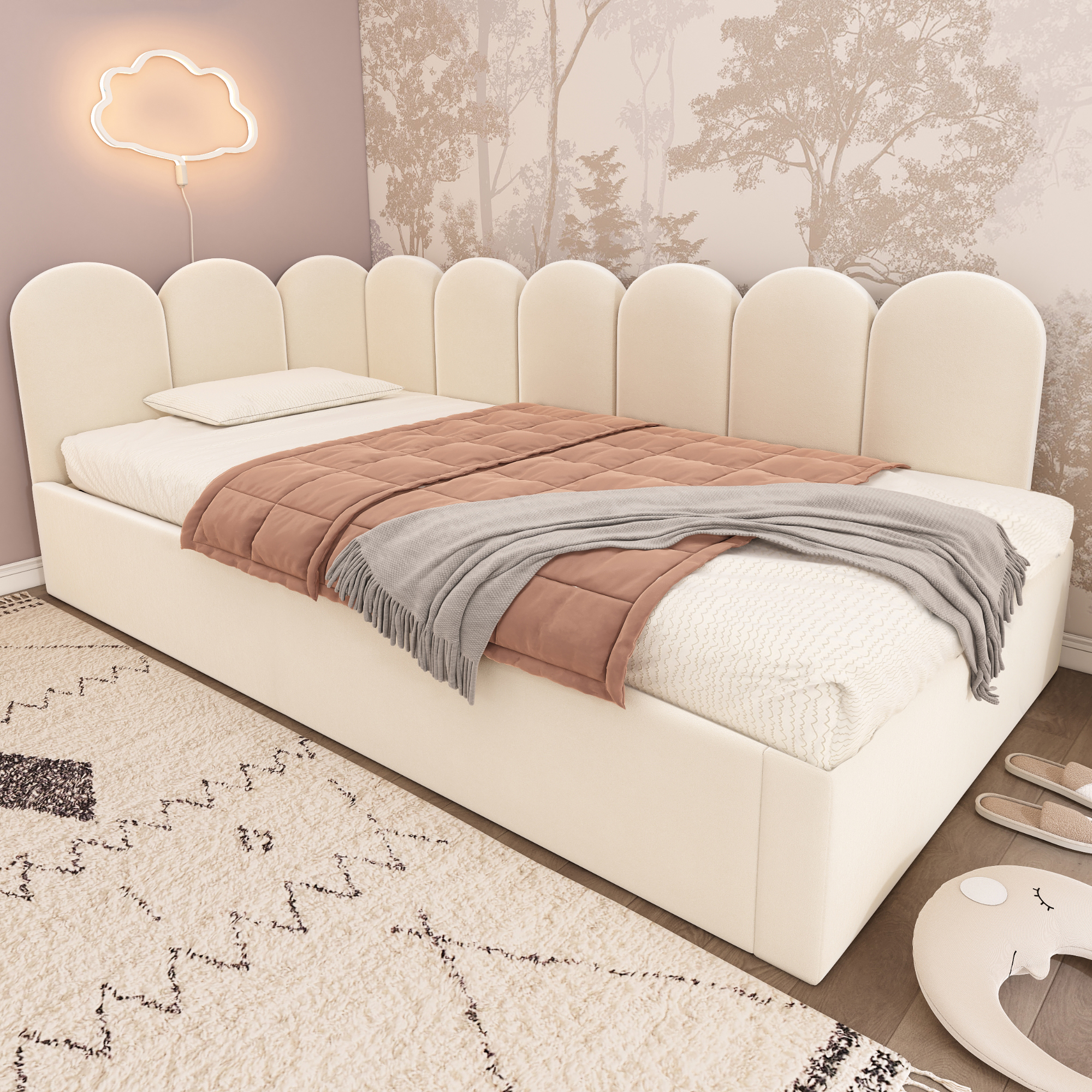 Polsterbett Daybett 90x200cm,Tagesbett Schlafsofa 
