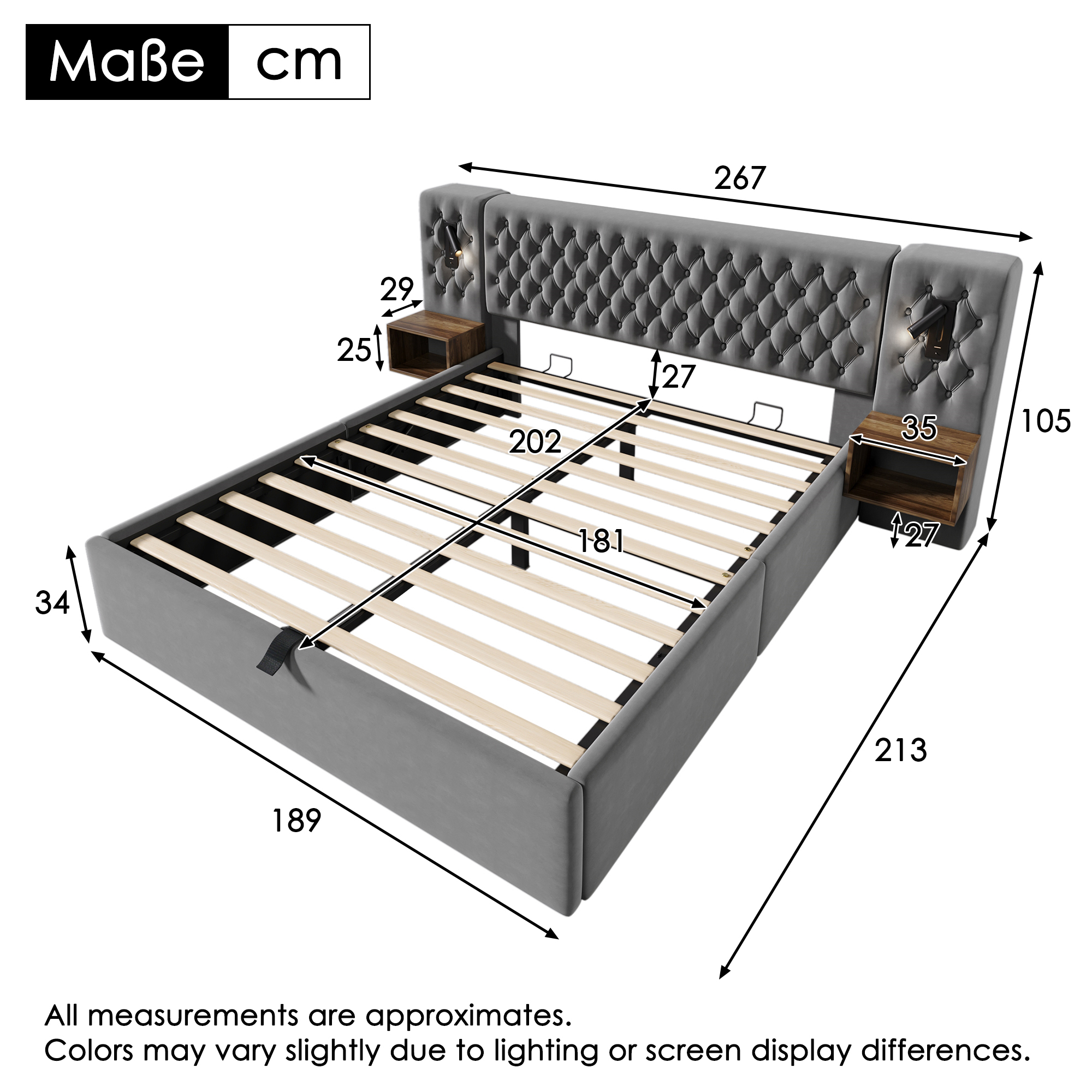 (=AB30260567G)Bettanlage Schlafzimmer Komplett Set