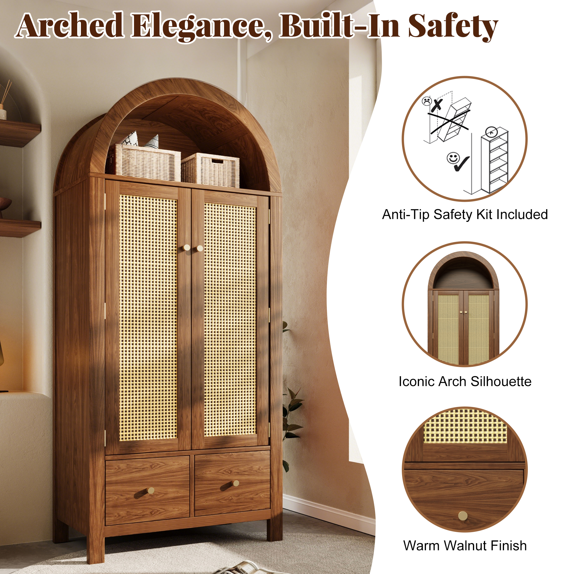 Vue d'ensemble de l'armoire penderie